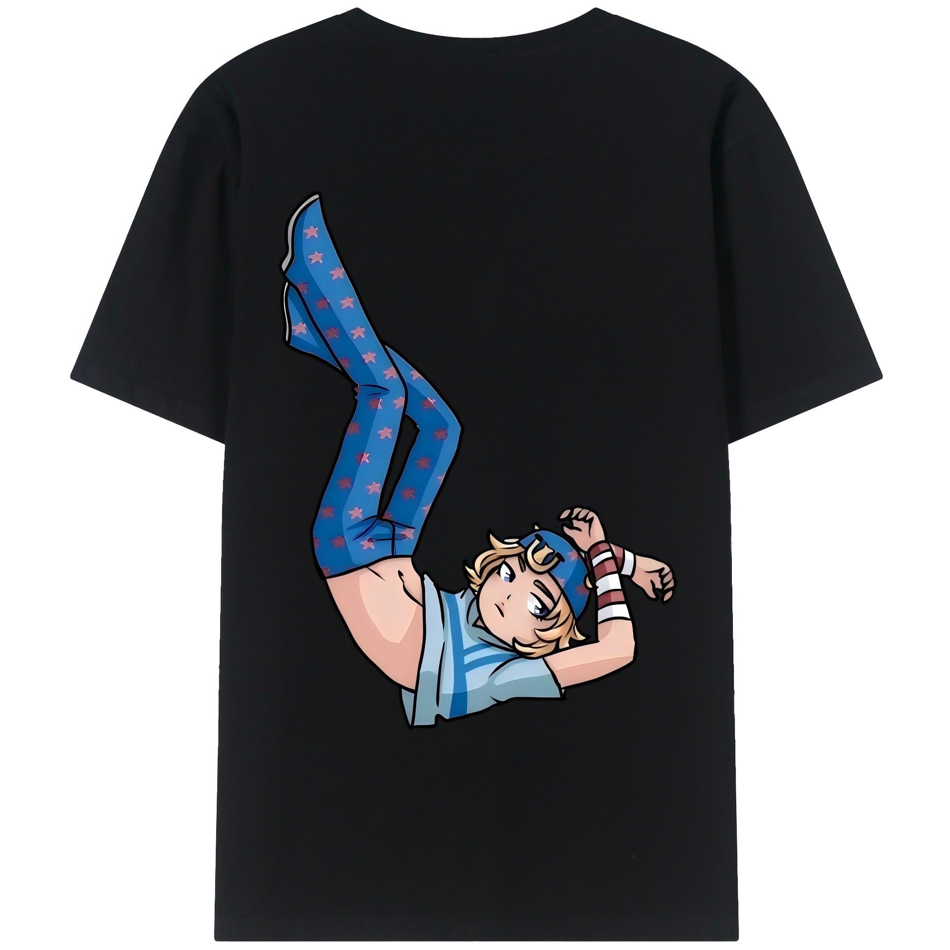 （画像用） ジョジョの奇妙な冒険 グイード?ミスタ JoJo's Bizarre Adventure Guido Mista 綿100％ メンズ半袖Tシャツ（バックプリント） 通気性