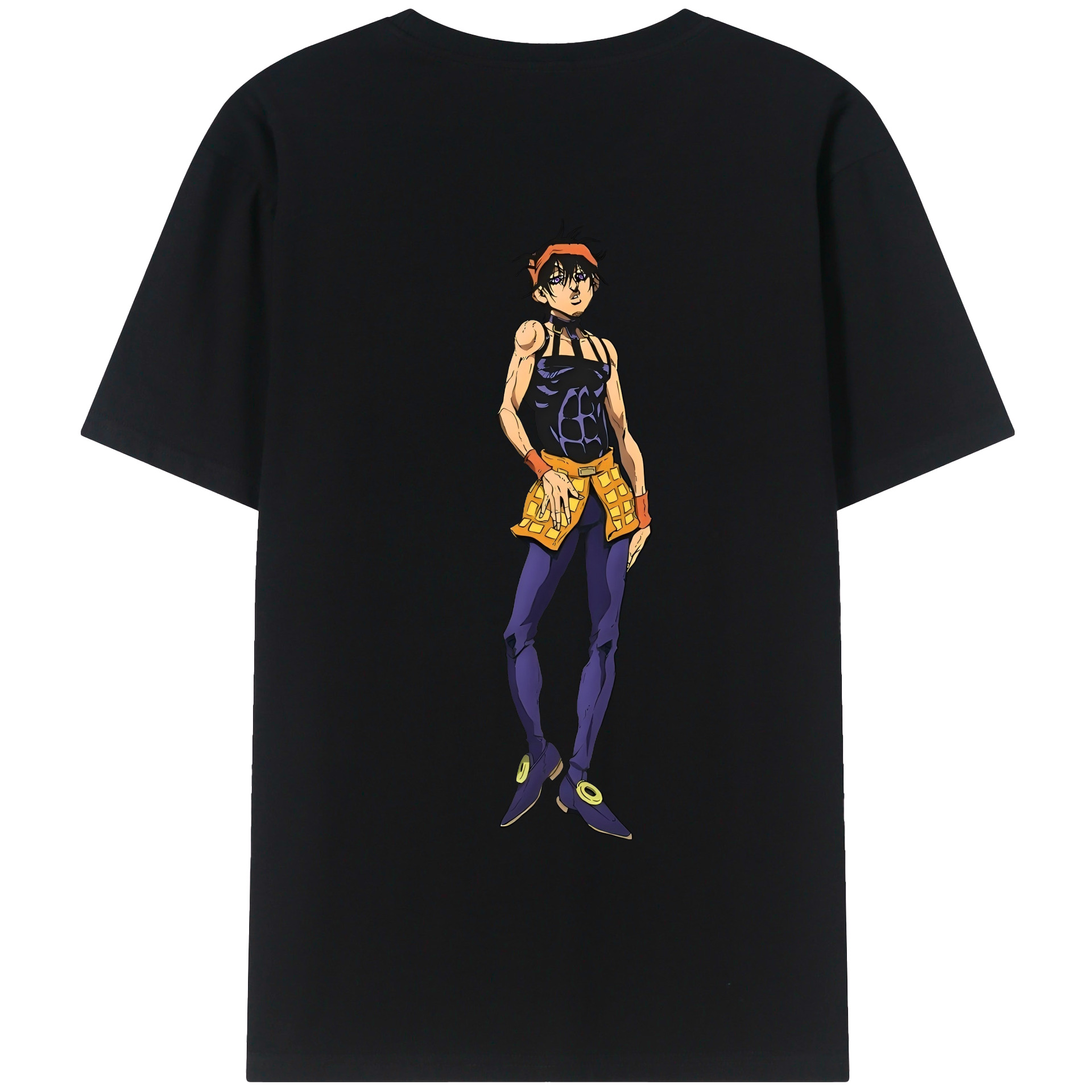 （画像用） ジョジョの奇妙な冒険 ナランチャ?ギルガ JoJo's Bizarre Adventure Narancia Ghirga 綿100％ メンズ半袖Tシャツ（バックプリント） 通気性