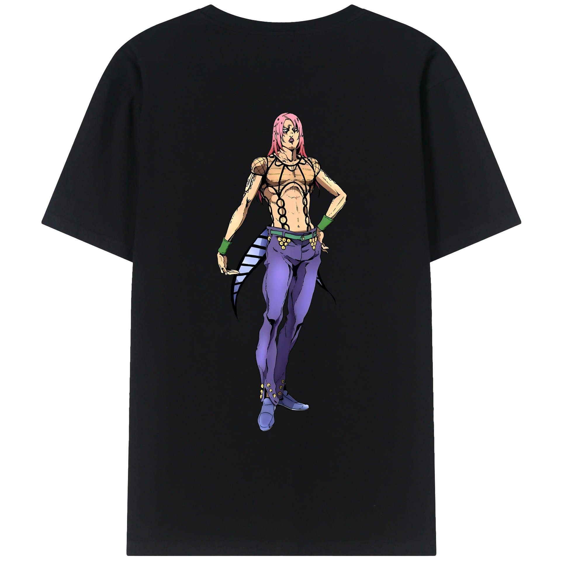 （画像用） ジョジョの奇妙な冒険 ビネガー?ドッピオ JoJo's Bizarre Adventure Vinegar Doppio 綿100％ メンズ半袖Tシャツ（バックプリント） 通気性
