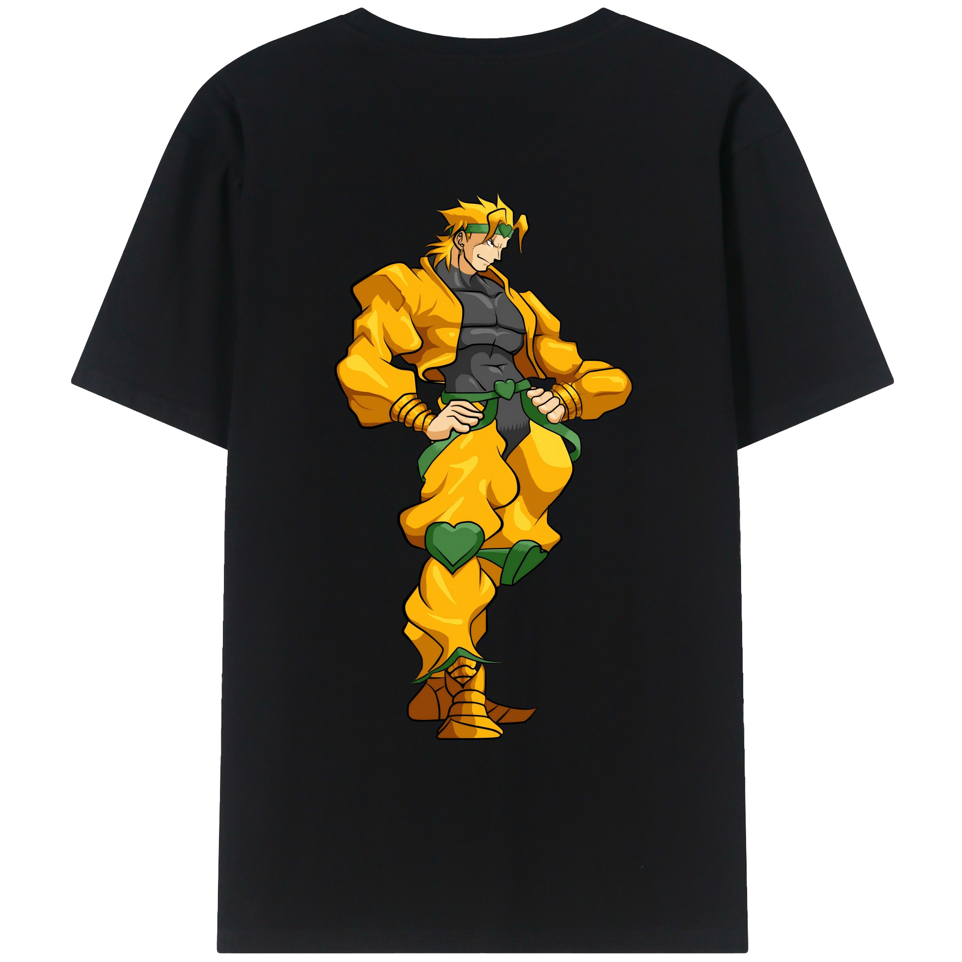 （画像用） ジョジョの奇妙な冒険 ディオ?ブランドー JoJo's Bizarre Adventure Dio Brando 綿100％ メンズ半袖Tシャツ（バックプリント） 通気性