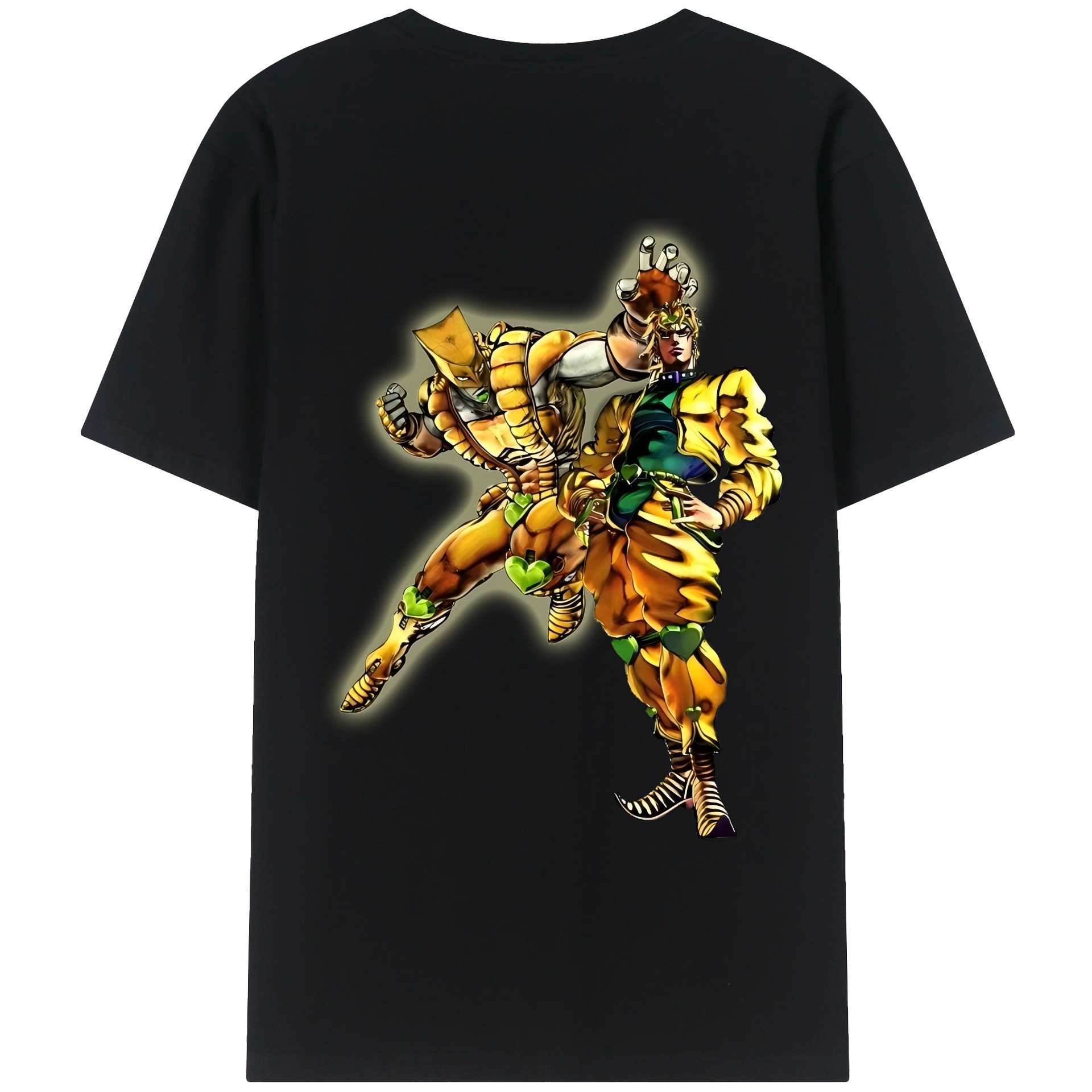 （画像用） ジョジョの奇妙な冒険 ディオ?ブランドー JoJo's Bizarre Adventure Dio Brando 綿100％ メンズ半袖Tシャツ（バックプリント） 通気性