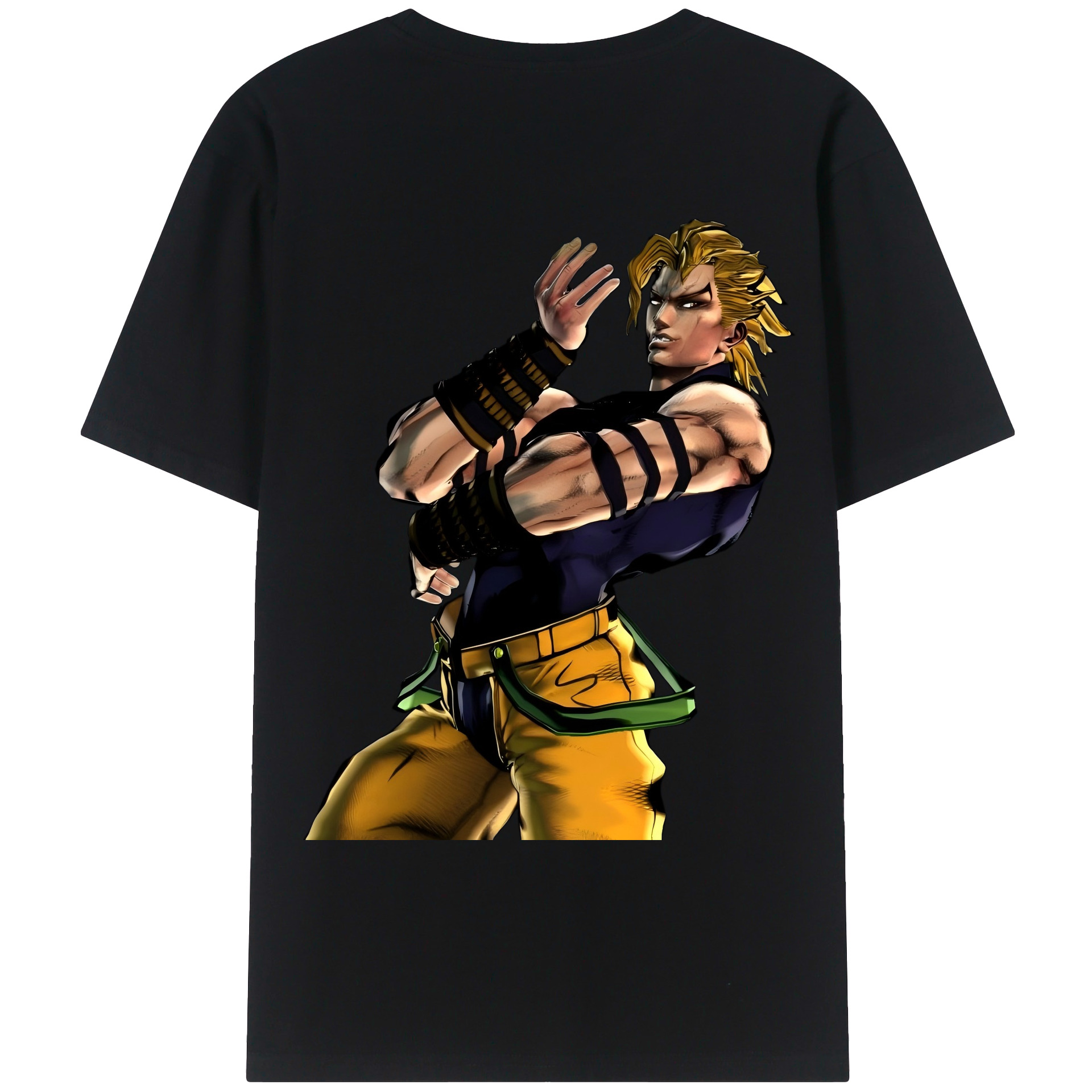 （画像用） ジョジョの奇妙な冒険 ディオ?ブランドー JoJo's Bizarre Adventure Dio Brando 綿100％ メンズ半袖Tシャツ（バックプリント） 通気性
