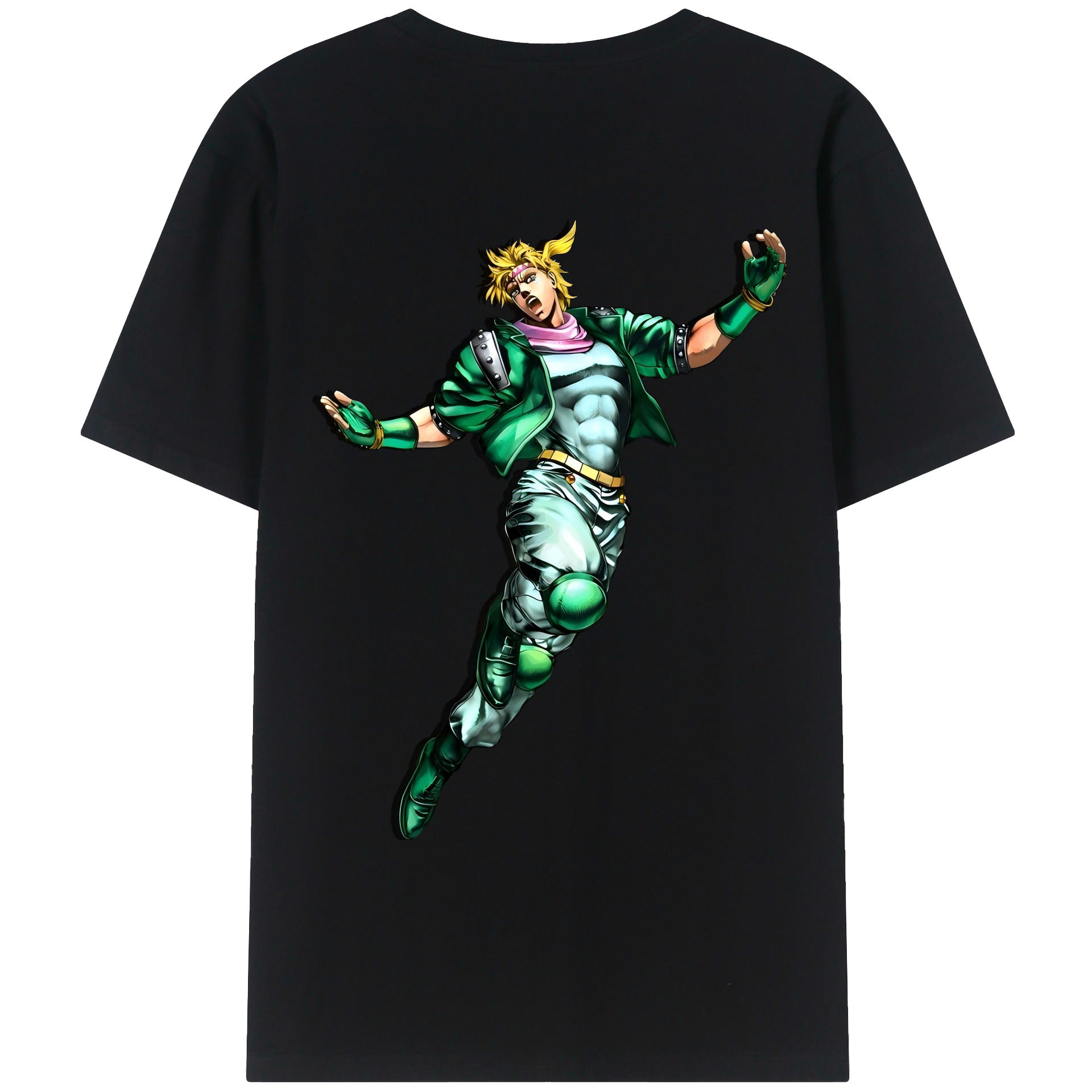 （画像用） ジョジョの奇妙な冒険 ディオ?ブランドー JoJo's Bizarre Adventure Dio Brando 綿100％ メンズ半袖Tシャツ（バックプリント） 通気性