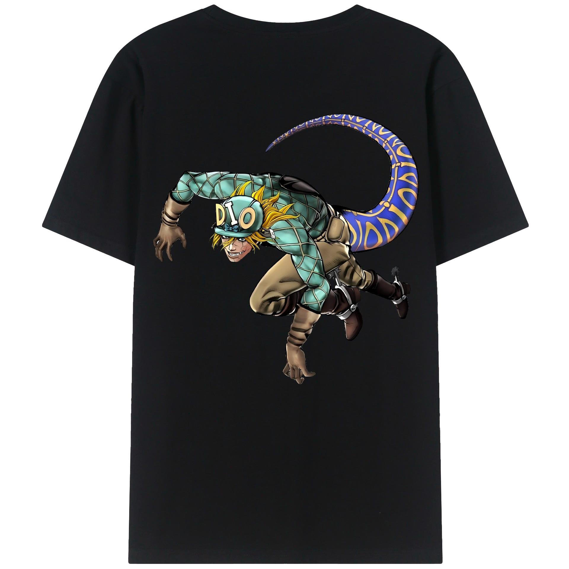 （画像用） ジョジョの奇妙な冒険 ディオ?ブランドー JoJo's Bizarre Adventure Dio Brando 綿100％ メンズ半袖Tシャツ（バックプリント） 通気性