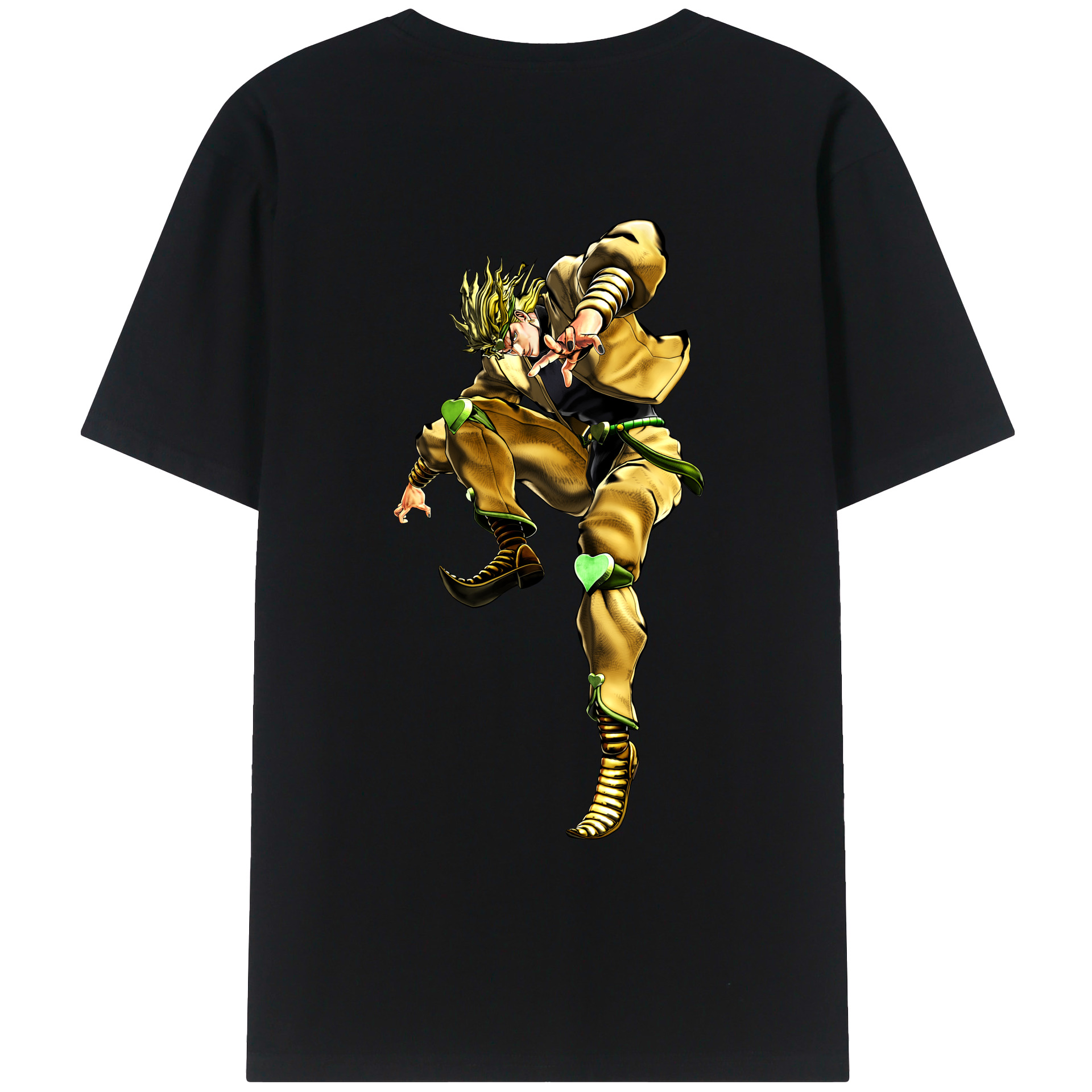 （画像用） ジョジョの奇妙な冒険 ディオ?ブランドー JoJo's Bizarre Adventure Dio Brando 綿100％ メンズ半袖Tシャツ（バックプリント） 通気性
