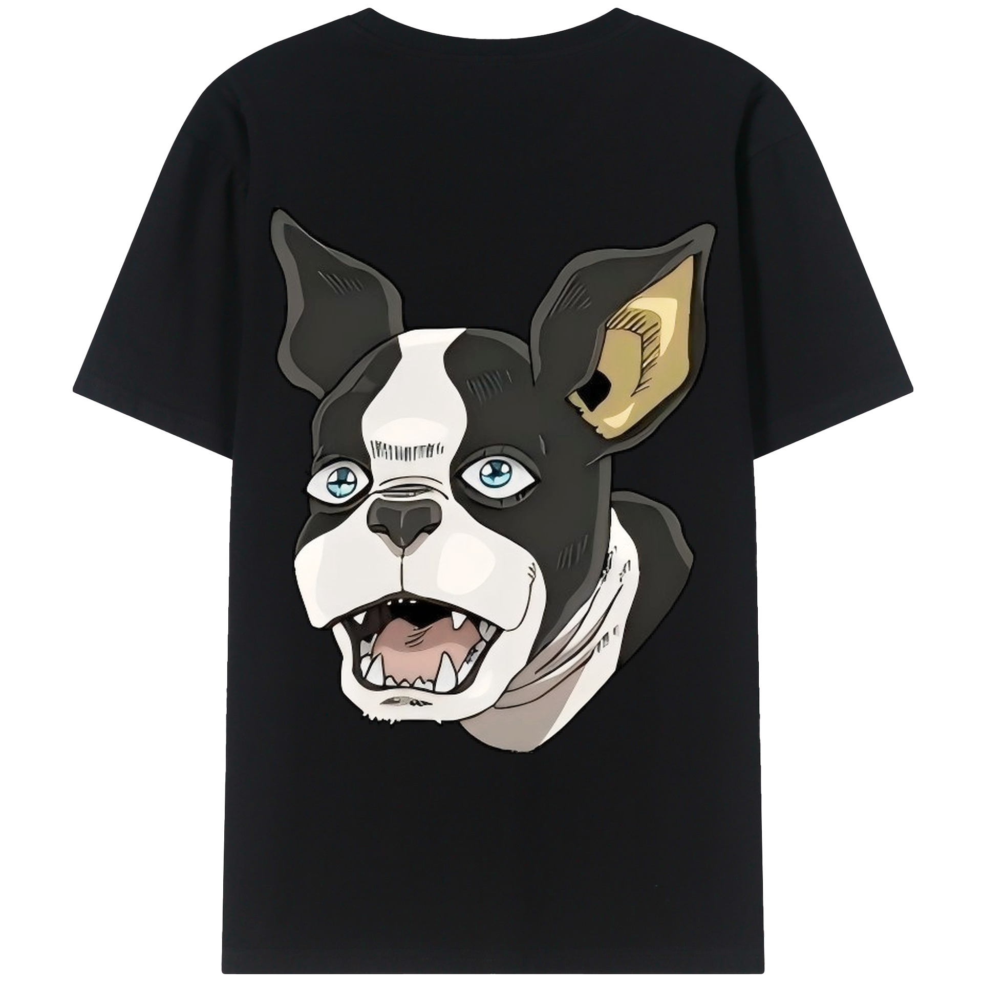 （画像用） ジョジョの奇妙な冒険 イギー JoJo's Bizarre Adventure Iggy 綿100％ メンズ半袖Tシャツ（バックプリント） 通気性