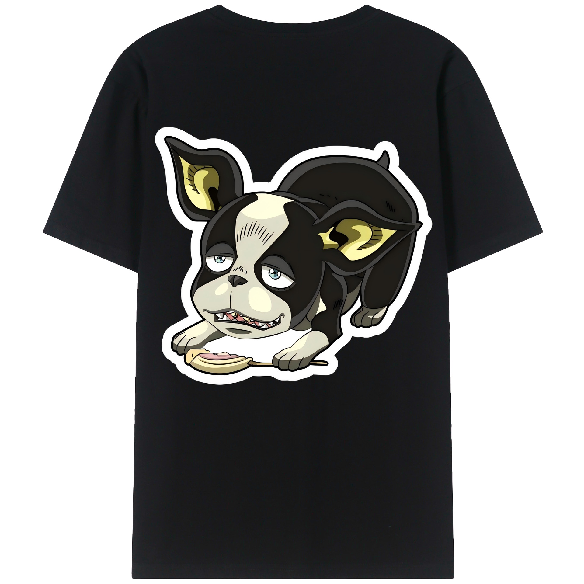 （画像用） ジョジョの奇妙な冒険 イギー JoJo's Bizarre Adventure Iggy 綿100％ メンズ半袖Tシャツ（バックプリント） 通気性