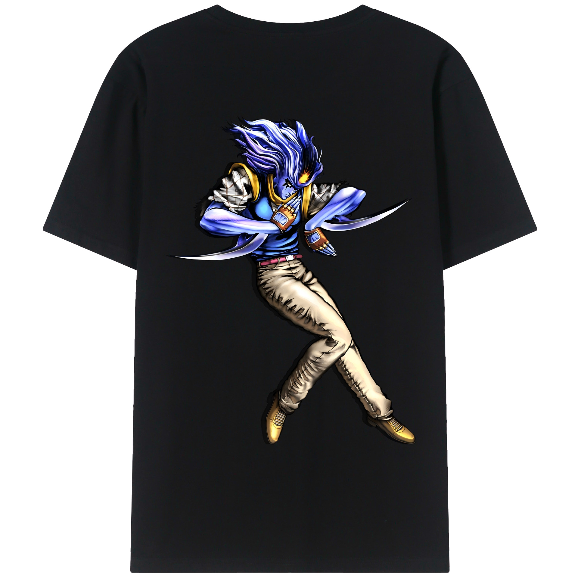 （画像用） ジョジョの奇妙な冒険 JoJo's Bizarre Adventure 綿100％ メンズ半袖Tシャツ（バックプリント） 通気性
