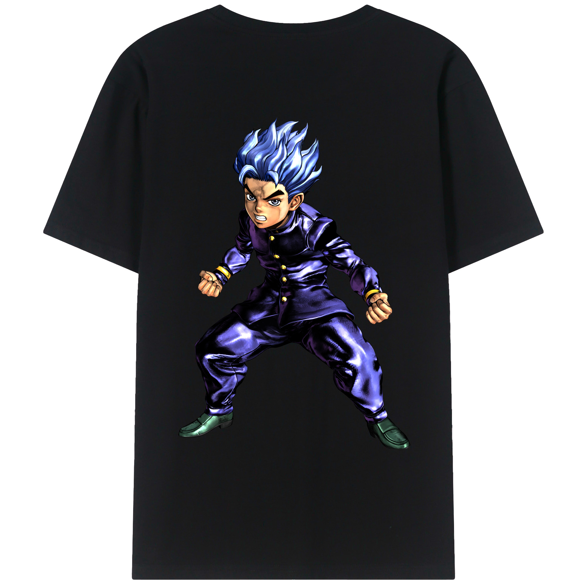 （画像用） ジョジョの奇妙な冒険 広瀨康一 JoJo's Bizarre Adventure Hirose Koichi 綿100％ メンズ半袖Tシャツ（バックプリント） 通気性