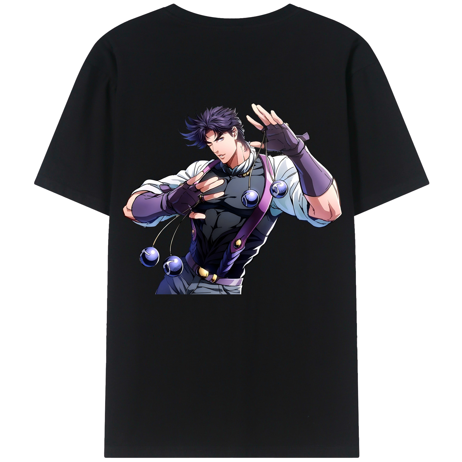 （画像用） ジョジョの奇妙な冒険 JoJo's Bizarre Adventure 綿100％ メンズ半袖Tシャツ（バックプリント） 通気性