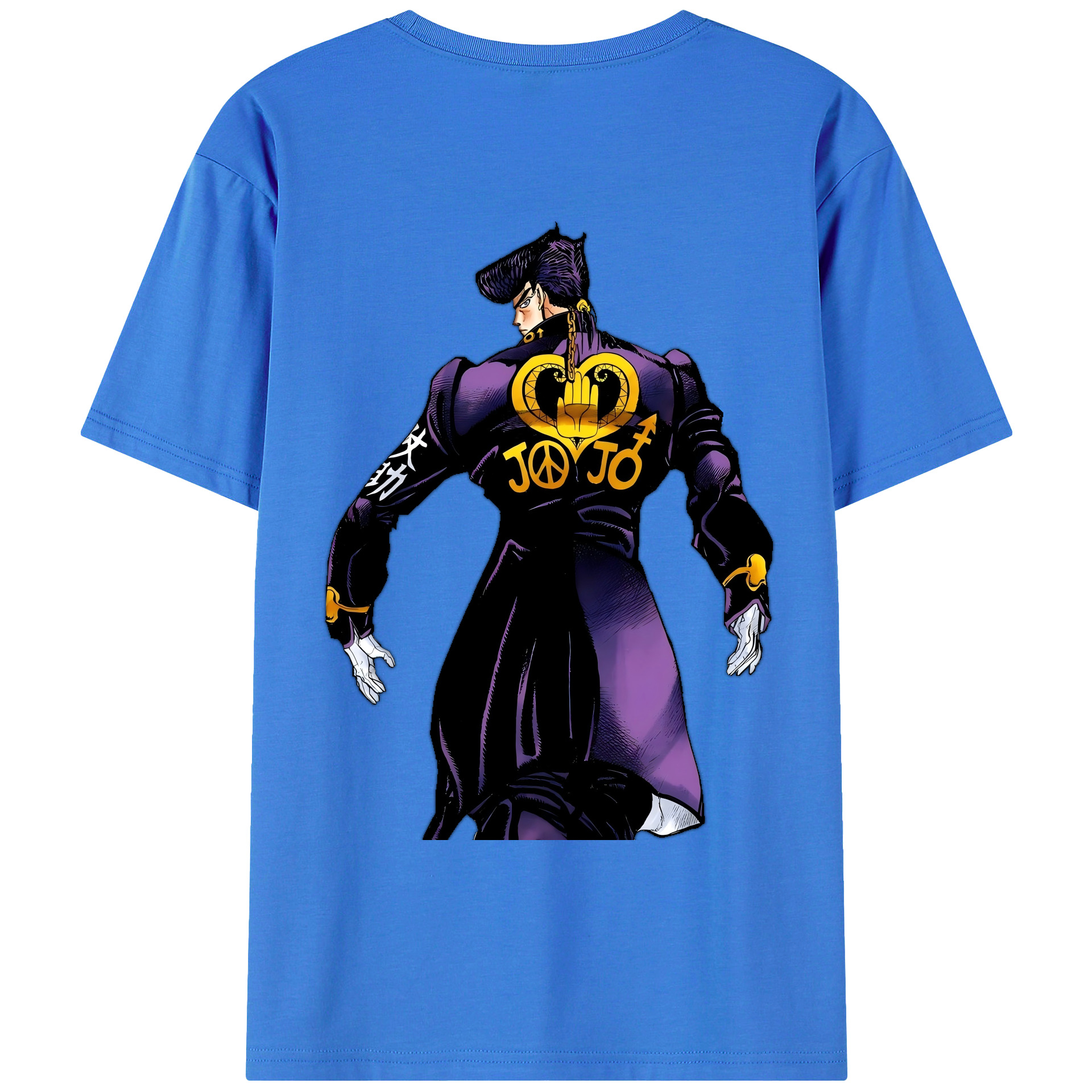 （画像用） ジョジョの奇妙な冒険 ひがしかた じょうすけ JoJo's Bizarre Adventure Higashikata Josuke 綿100％ メンズ半袖Tシャツ（バックプリント） 通気性