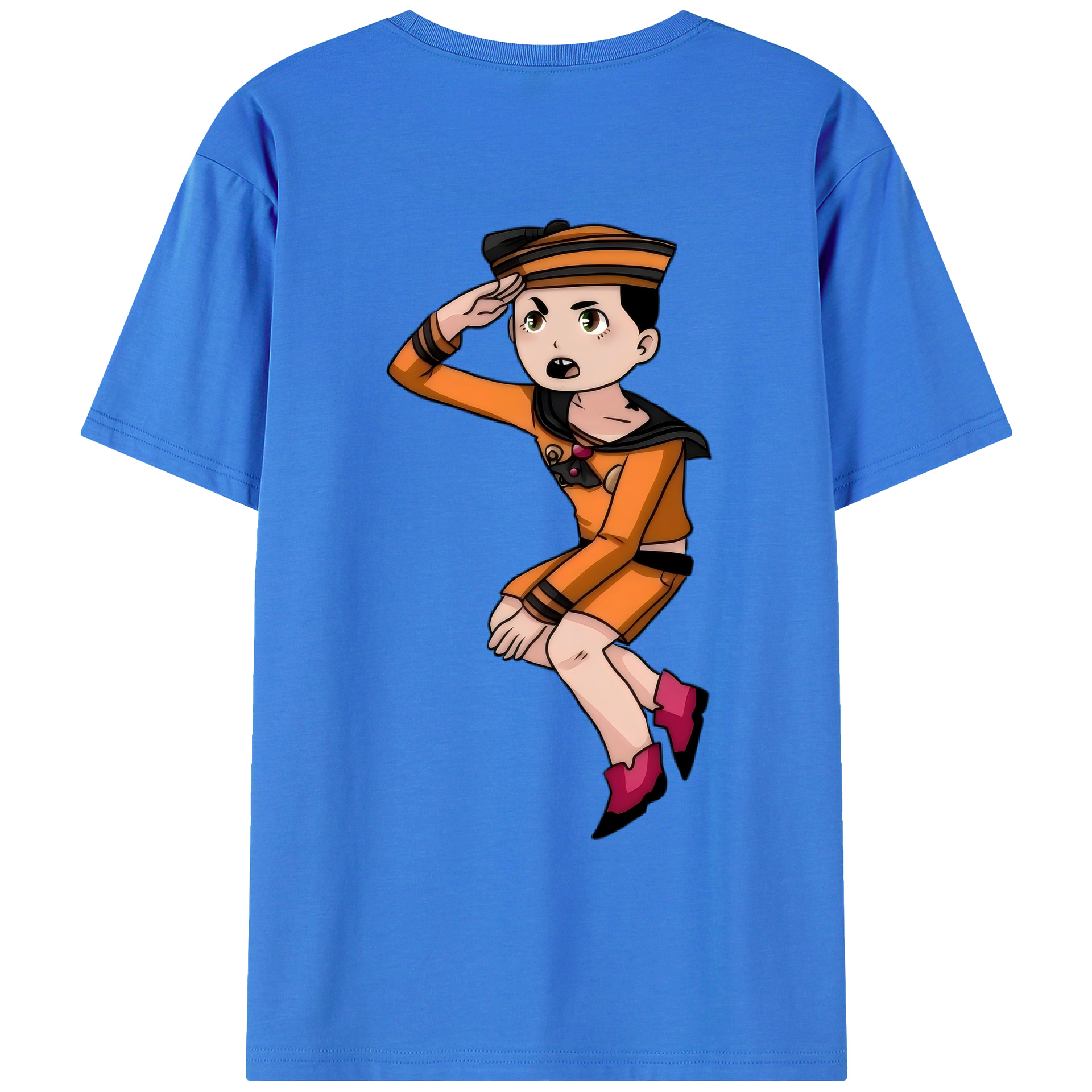 （画像用） ジョジョの奇妙な冒険 東方定助 JoJo's Bizarre Adventure Higashikata Josuke 綿100％ メンズ半袖Tシャツ（バックプリント） 通気性