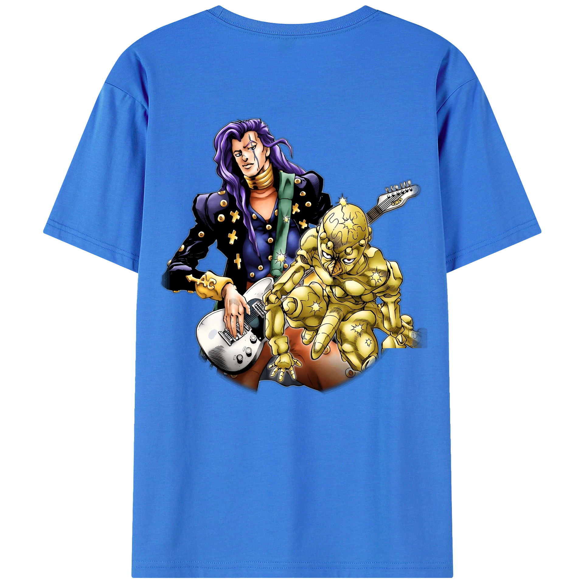 （画像用） ジョジョの奇妙な冒険 おといし あきら JoJo's Bizarre Adventure Akira Otoishi 綿100％ メンズ半袖Tシャツ（バックプリント） 通気性