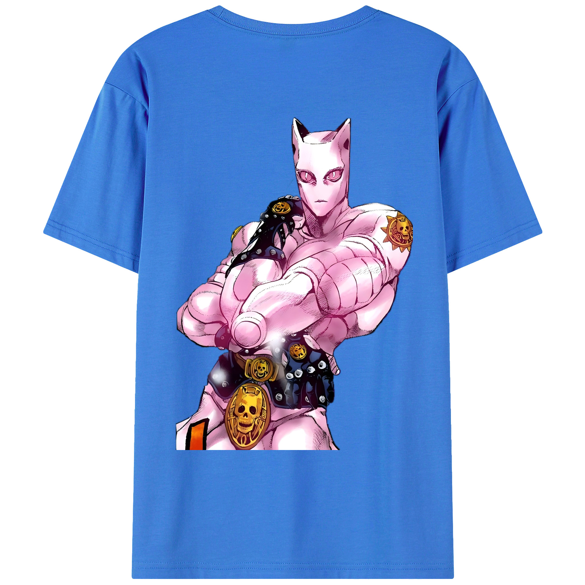 （画像用） ジョジョの奇妙な冒険 きら よしかげ JoJo's Bizarre Adventure Kira Yoshikage 綿100％ メンズ半袖Tシャツ（バックプリント） 通気性