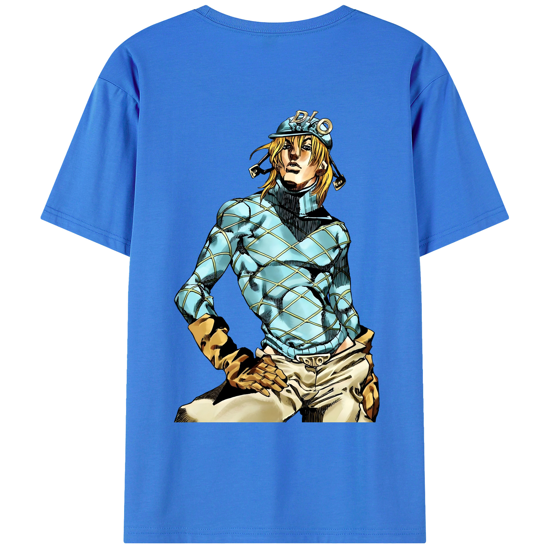 （画像用） ジョジョの奇妙な冒険 ディオ?ブランドー JoJo's Bizarre Adventure Dio Brando 綿100％ メンズ半袖Tシャツ（バックプリント） 通気性