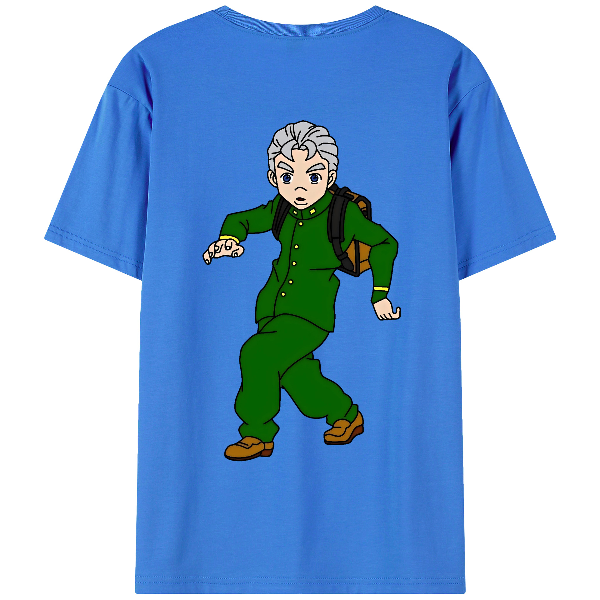 （画像用） ジョジョの奇妙な冒険 広瀨康一 JoJo's Bizarre Adventure Hirose Koichi 綿100％ メンズ半袖Tシャツ（バックプリント） 通気性