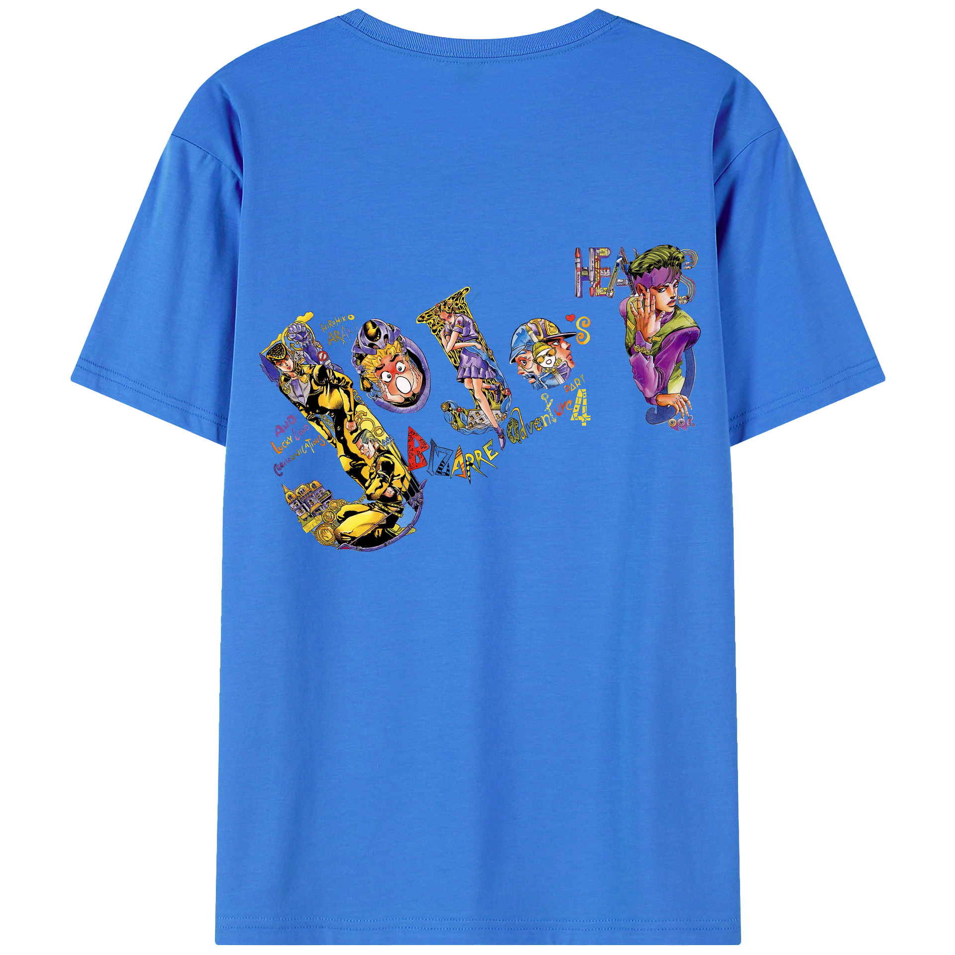 （画像用） ジョジョの奇妙な冒険 JoJo's Bizarre Adventure 綿100％ メンズ半袖Tシャツ（バックプリント） 通気性