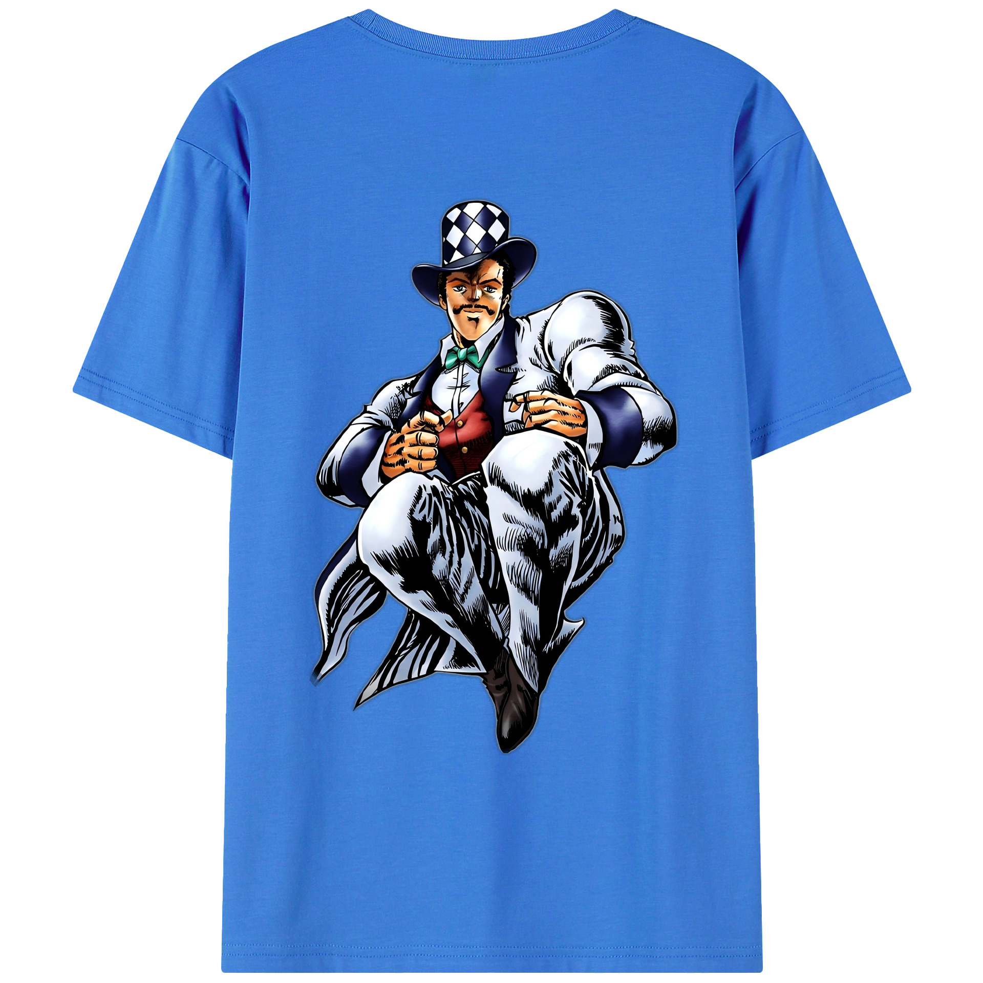 （画像用） ジョジョの奇妙な冒険 ウィル?アントニオ?ツェペリ JoJo's Bizarre Adventure Will Anthonio Zeppeli 綿100％ メンズ半袖Tシャツ（バックプリント） 通気性