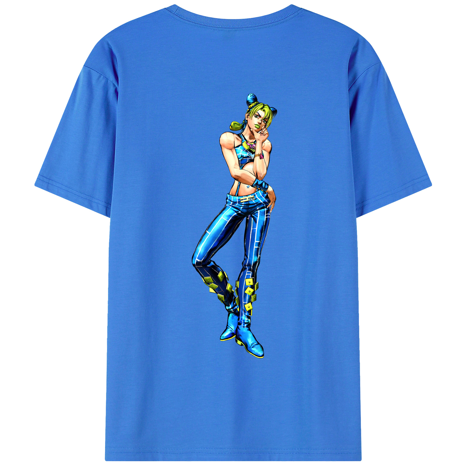 （画像用） "ジョジョの奇妙な冒険 くうじょう ジョリーン JoJo's Bizarre Adventure Jolyne Cujoh " 綿100％ メンズ半袖Tシャツ（バックプリント） 通気性