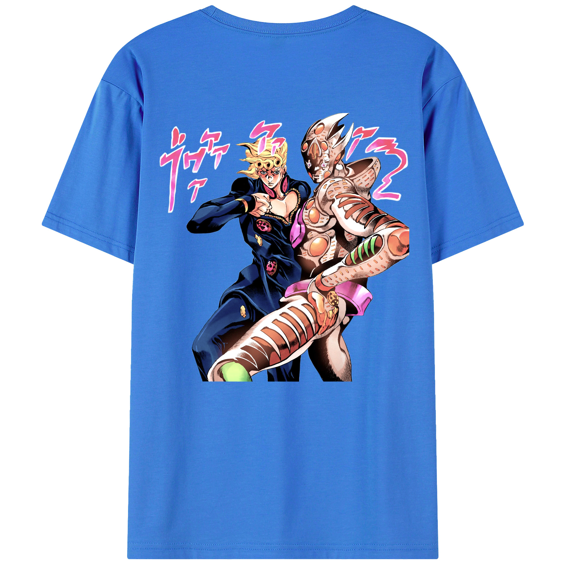 （画像用） ジョジョの奇妙な冒険 ジョルノ?ジョバァーナ JoJo's Bizarre Adventure Giorno Giovanna 綿100％ メンズ半袖Tシャツ（バックプリント） 通気性