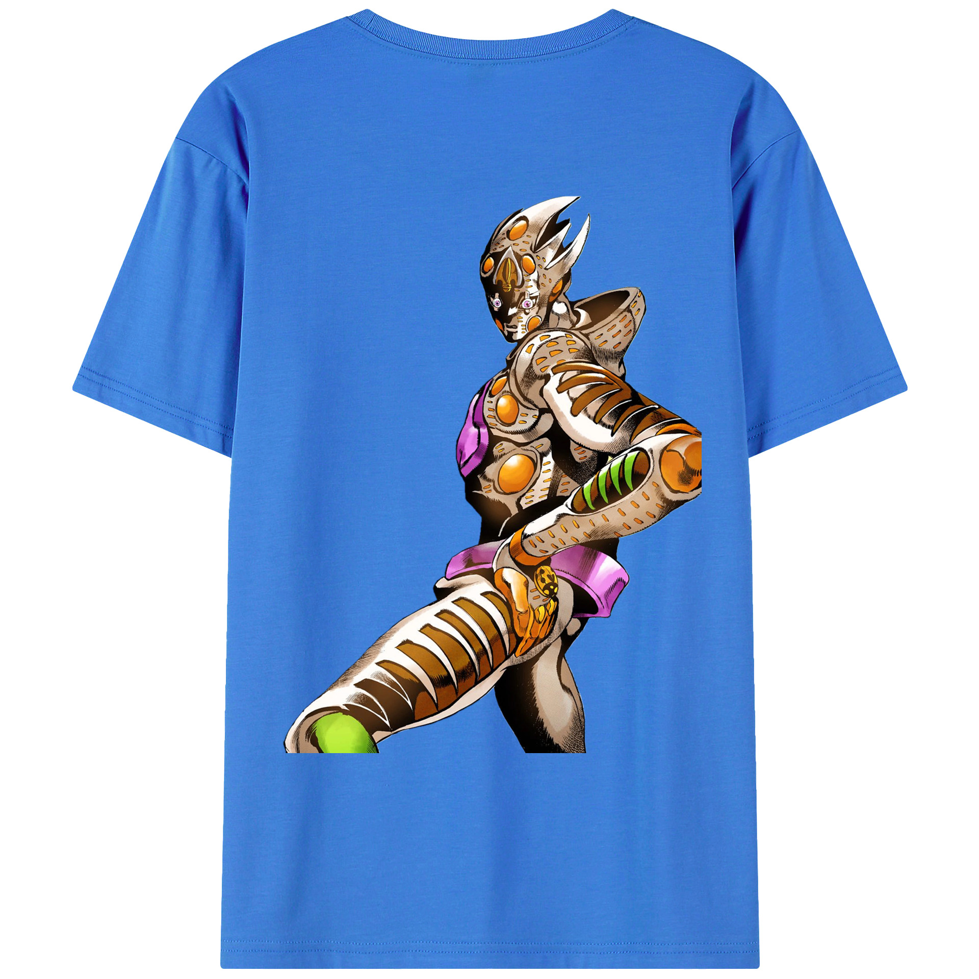 （画像用） ジョジョの奇妙な冒険 ジョルノ?ジョバァーナ JoJo's Bizarre Adventure Giorno Giovanna 綿100％ メンズ半袖Tシャツ（バックプリント） 通気性