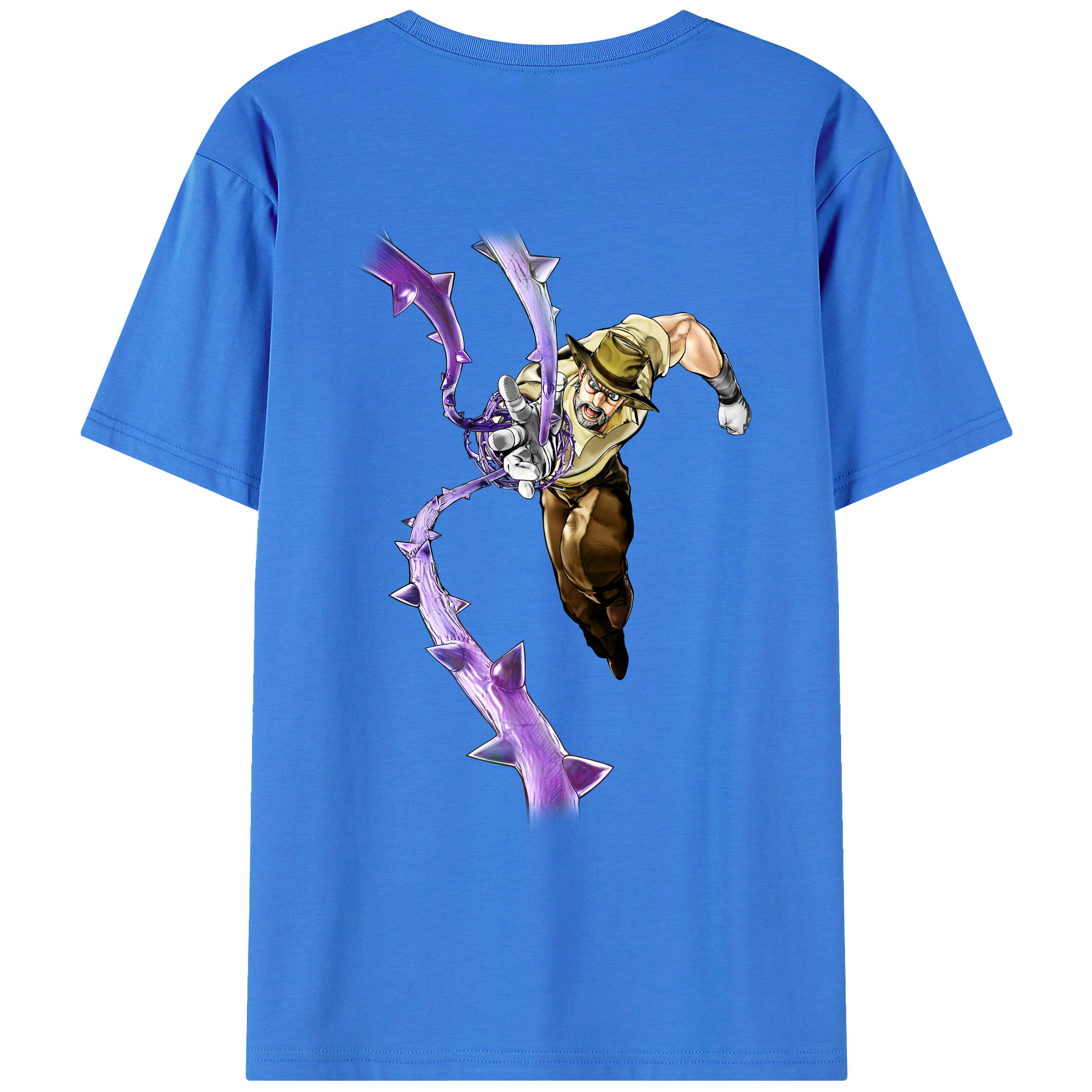 （画像用） ジョジョの奇妙な冒険 ジョセフ?ジョースター JoJo's Bizarre Adventure Joseph Joestar 綿100％ メンズ半袖Tシャツ（バックプリント） 通気性