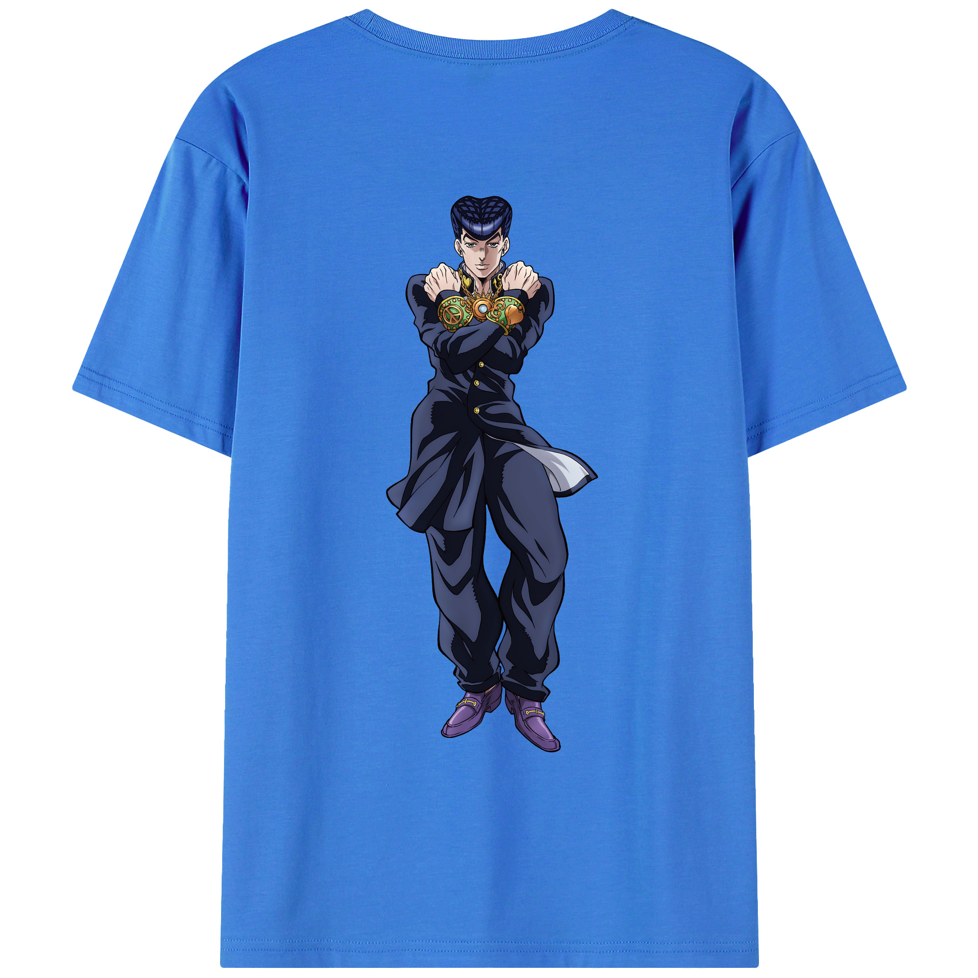 （画像用） ジョジョの奇妙な冒険 ひがしかた じょうすけ JoJo's Bizarre Adventure Higashikata Josuke 綿100％ メンズ半袖Tシャツ（バックプリント） 通気性