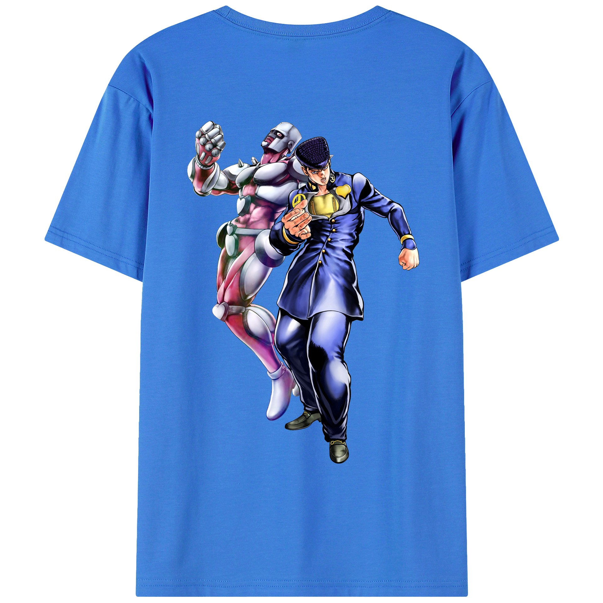 （画像用） ジョジョの奇妙な冒険 ひがしかた じょうすけ JoJo's Bizarre Adventure Higashikata Josuke 綿100％ メンズ半袖Tシャツ（バックプリント） 通気性