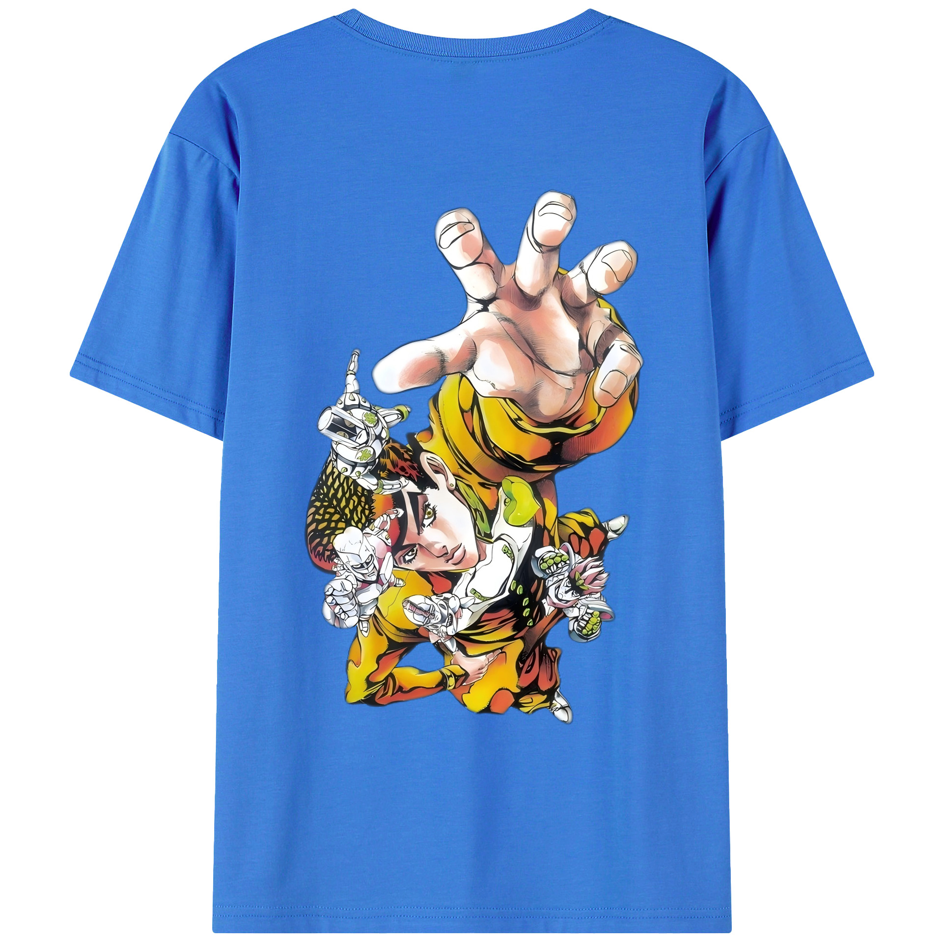 （画像用） ジョジョの奇妙な冒険 ひがしかた じょうすけ JoJo's Bizarre Adventure Higashikata Josuke 綿100％ メンズ半袖Tシャツ（バックプリント） 通気性