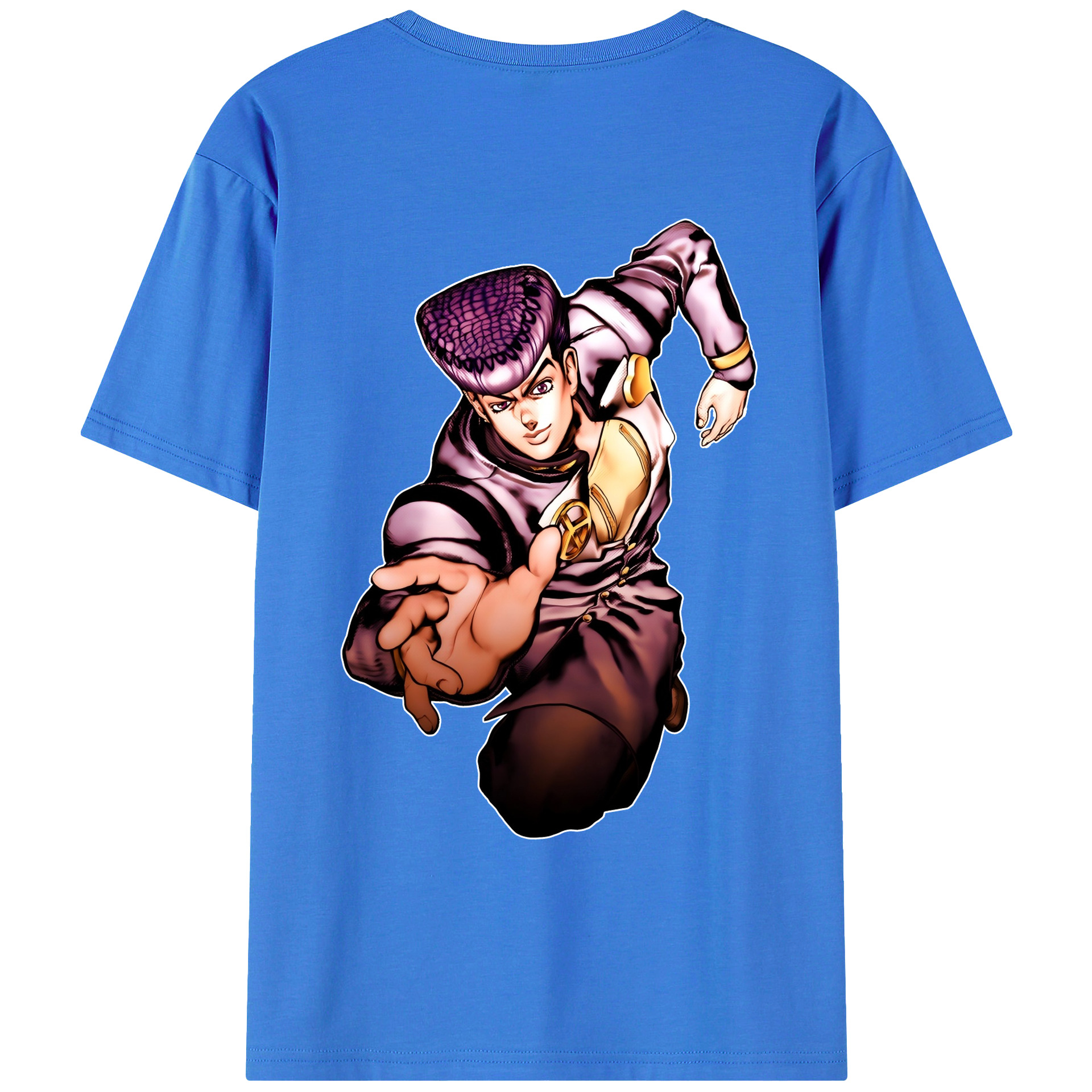 （画像用） ジョジョの奇妙な冒険 ひがしかた じょうすけ JoJo's Bizarre Adventure Higashikata Josuke 綿100％ メンズ半袖Tシャツ（バックプリント） 通気性