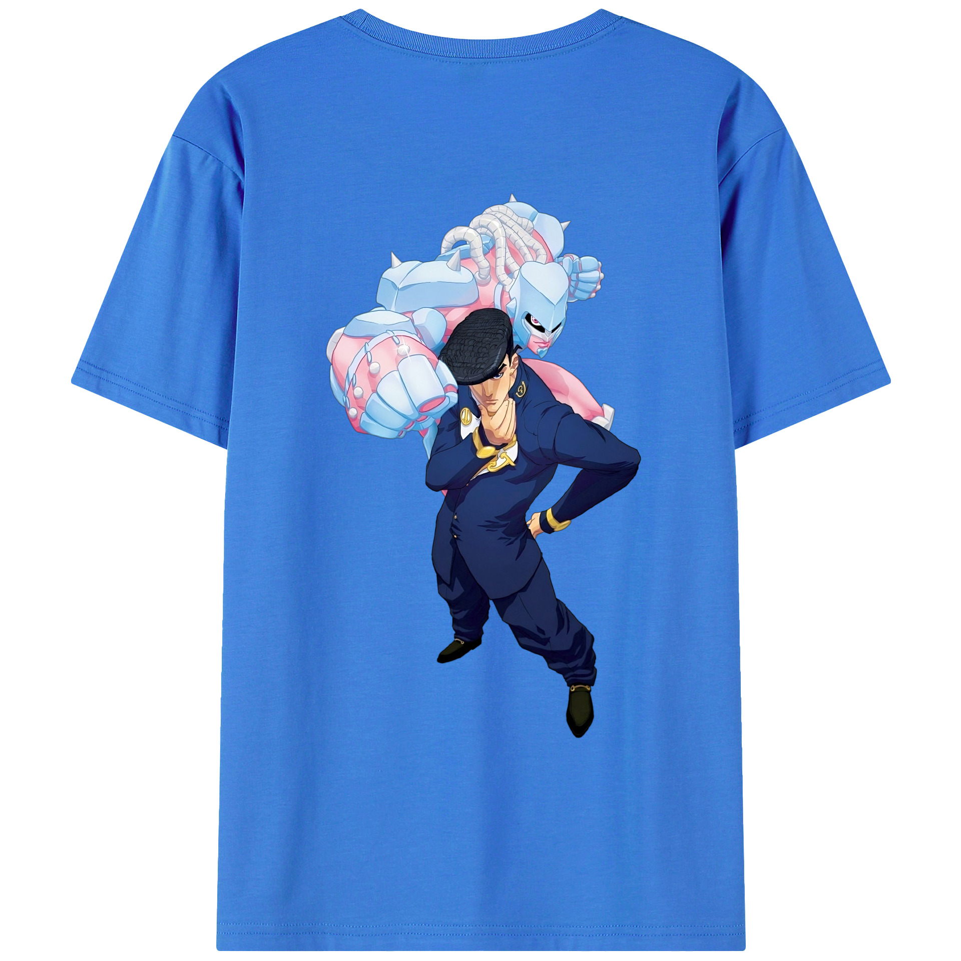 （画像用） ジョジョの奇妙な冒険 ひがしかた じょうすけ JoJo's Bizarre Adventure Higashikata Josuke 綿100％ メンズ半袖Tシャツ（バックプリント） 通気性