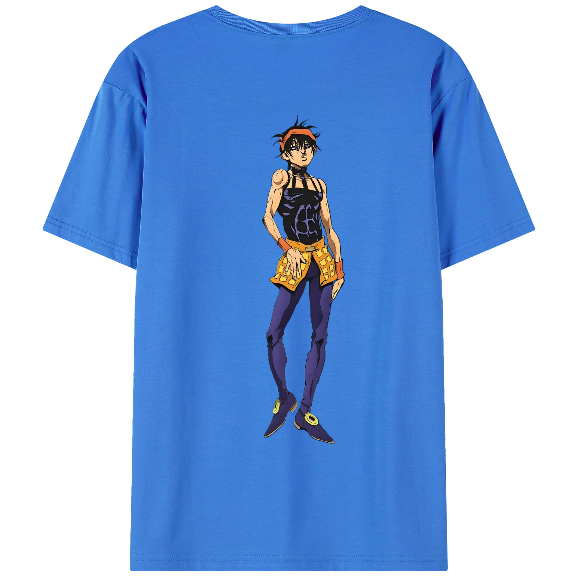 （画像用） ジョジョの奇妙な冒険 ナランチャ?ギルガ JoJo's Bizarre Adventure Narancia Ghirga 綿100％ メンズ半袖Tシャツ（バックプリント） 通気性