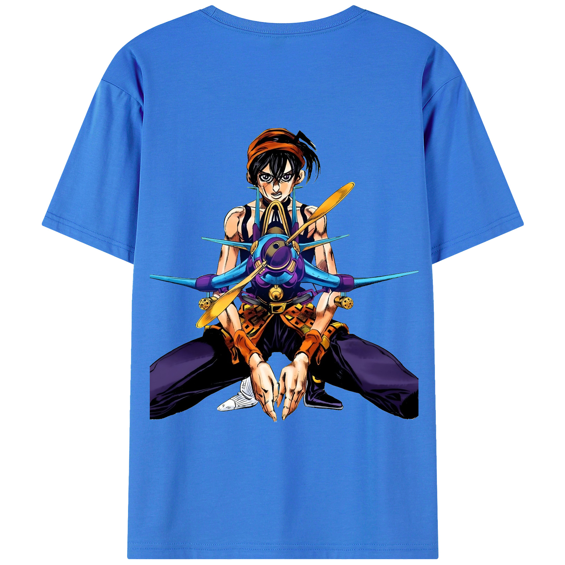 （画像用） ジョジョの奇妙な冒険 ナランチャ?ギルガ JoJo's Bizarre Adventure Narancia Ghirga 綿100％ メンズ半袖Tシャツ（バックプリント） 通気性