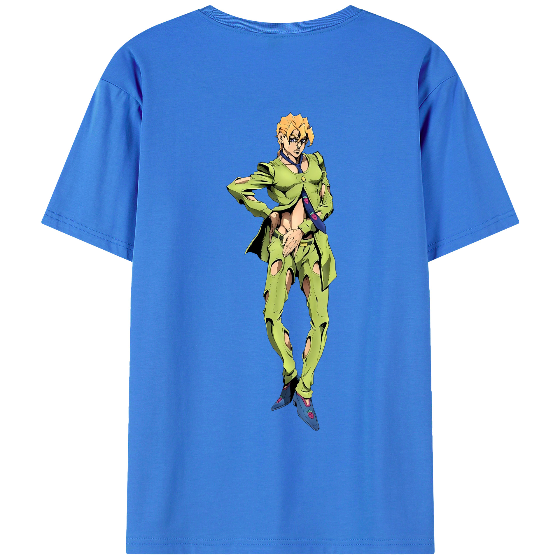 （画像用） ジョジョの奇妙な冒険 パンナコッタ?フー JoJo's Bizarre Adventure Pannacotta Fugo 綿100％ メンズ半袖Tシャツ（バックプリント） 通気性
