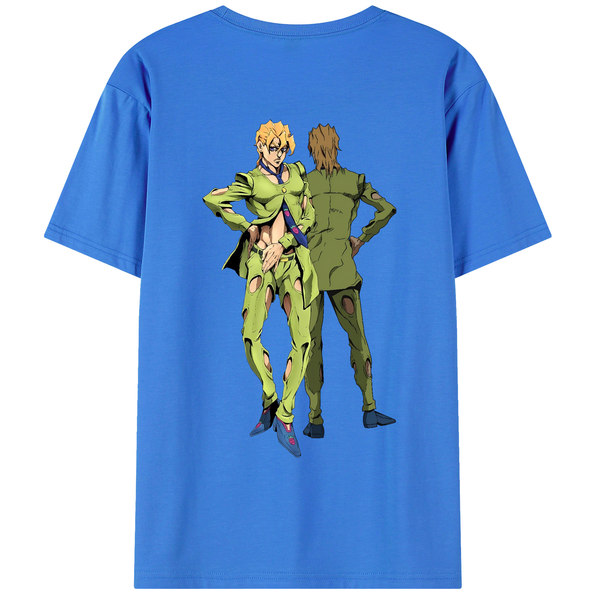 （画像用） ジョジョの奇妙な冒険 パンナコッタ?フー JoJo's Bizarre Adventure Pannacotta Fugo 綿100％ メンズ半袖Tシャツ（バックプリント） 通気性