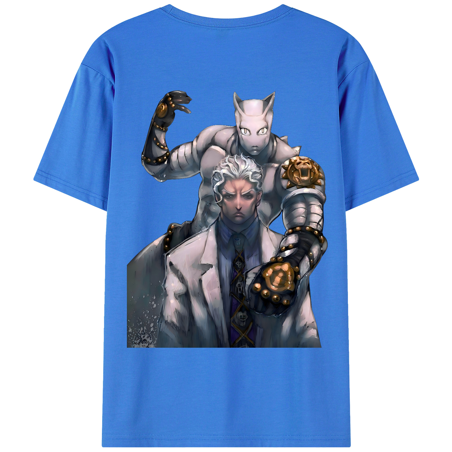 （画像用） ジョジョの奇妙な冒険 きら よしかげ JoJo's Bizarre Adventure Kira Yoshikage 綿100％ メンズ半袖Tシャツ（バックプリント） 通気性