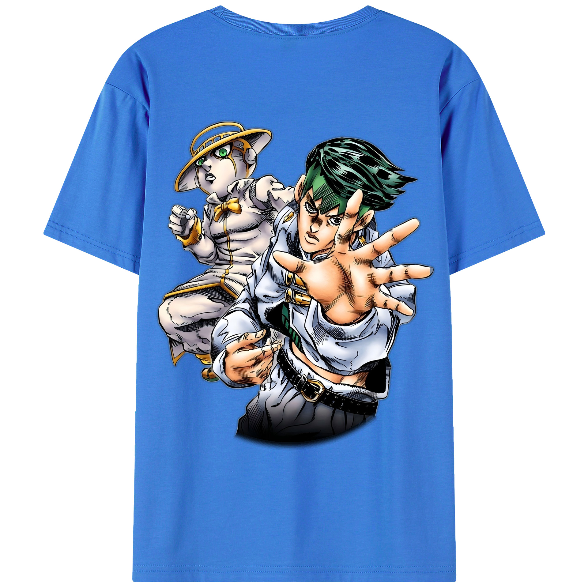 （画像用） ジョジョの奇妙な冒険 岸辺 露伴（きしべ ろはん） JoJo's Bizarre Adventure Rohan Kishibe 綿100％ メンズ半袖Tシャツ（バックプリント） 通気性