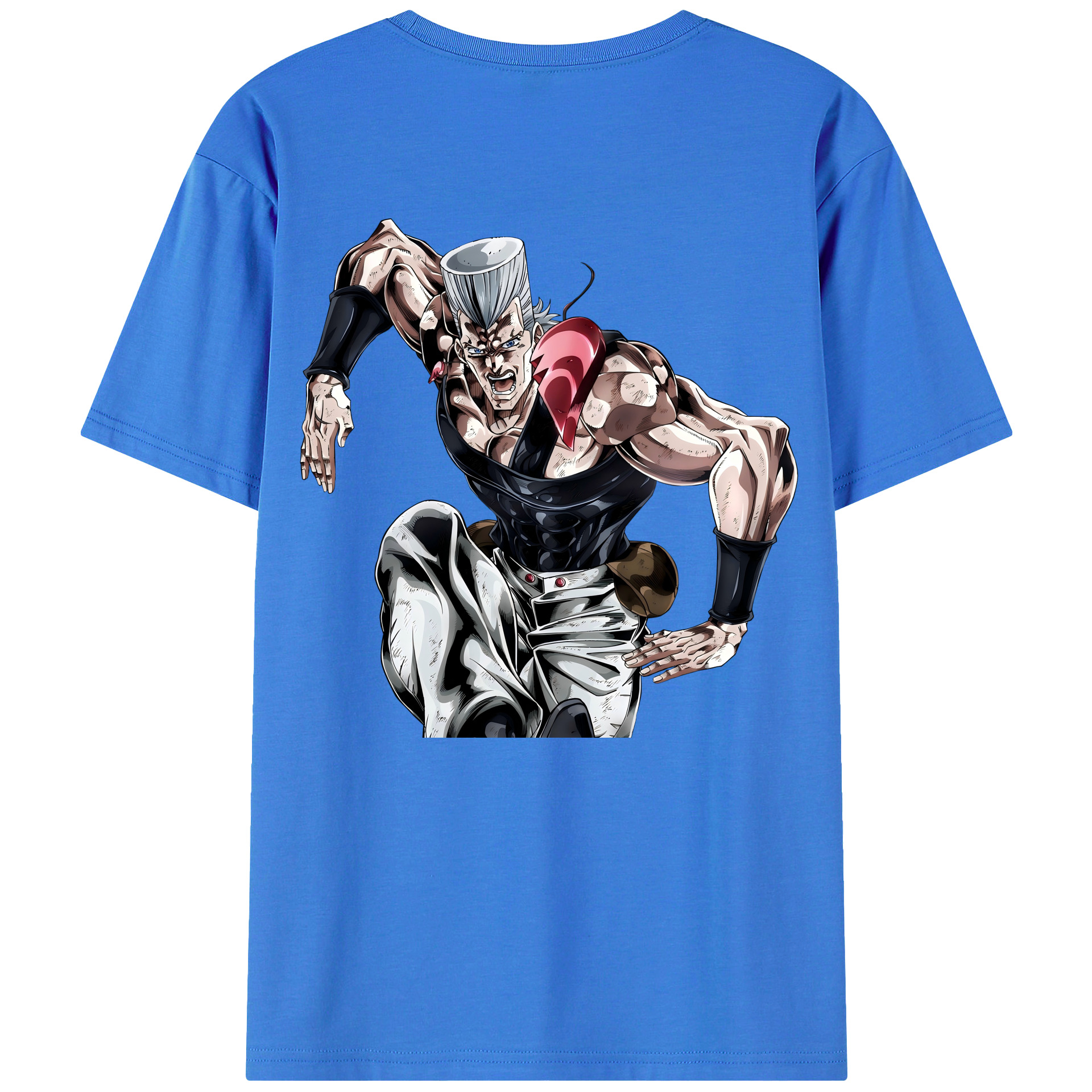 （画像用） ジョジョの奇妙な冒険 ジャン＝ピエール?ポルナレフ JoJo's Bizarre Adventure Jan Pierre Polnareff 綿100％ メンズ半袖Tシャツ（バックプリント） 通気性