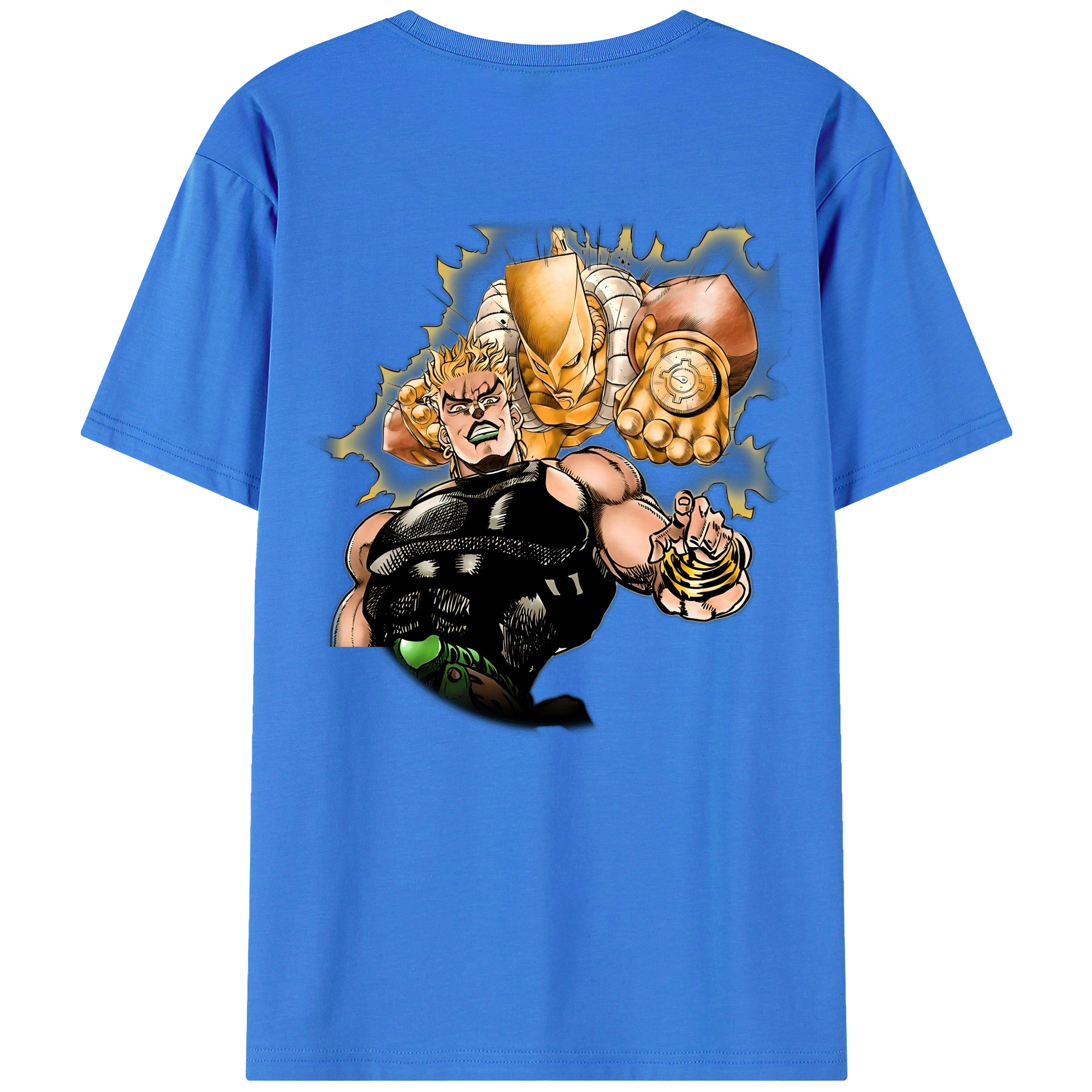 （画像用） ジョジョの奇妙な冒険 ディオ?ブランドー JoJo's Bizarre Adventure Dio Brando 綿100％ メンズ半袖Tシャツ（バックプリント） 通気性