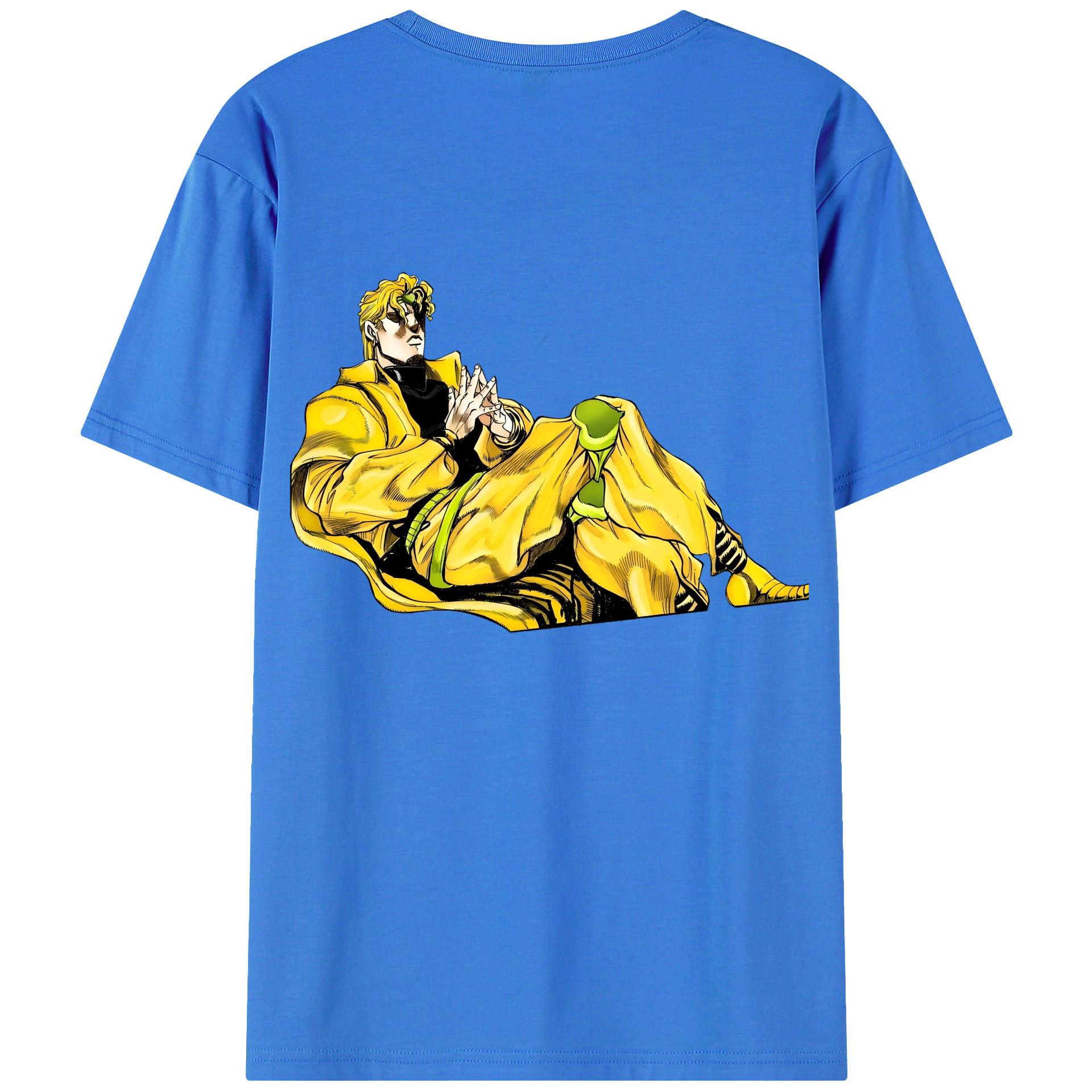 （画像用） ジョジョの奇妙な冒険 ディオ?ブランドー JoJo's Bizarre Adventure Dio Brando 綿100％ メンズ半袖Tシャツ（バックプリント） 通気性