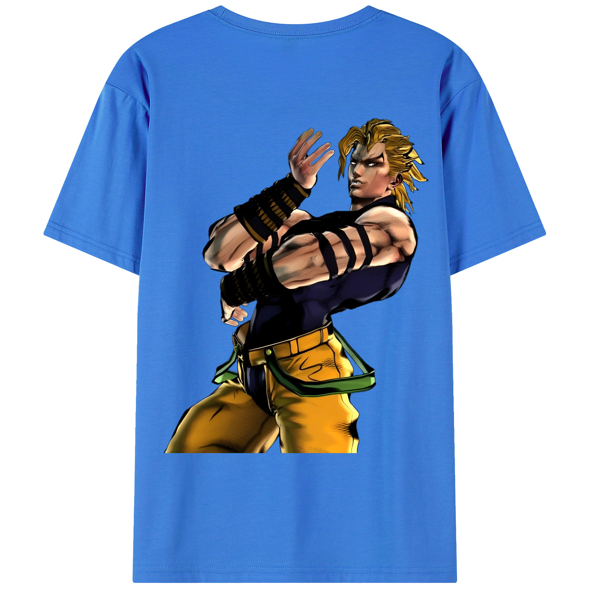 （画像用） ジョジョの奇妙な冒険 ディオ?ブランドー JoJo's Bizarre Adventure Dio Brando 綿100％ メンズ半袖Tシャツ（バックプリント） 通気性