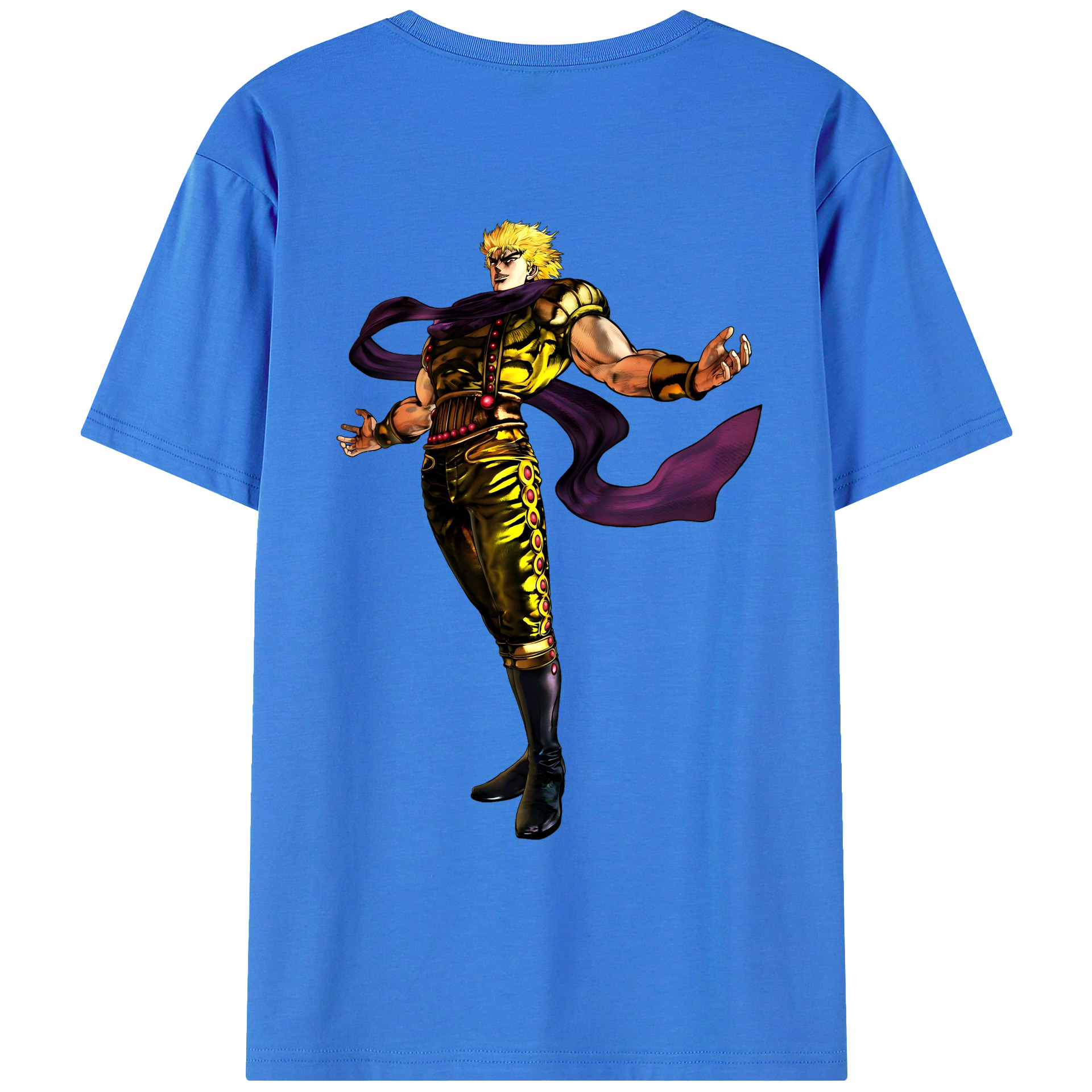 （画像用） ジョジョの奇妙な冒険 ディオ?ブランドー JoJo's Bizarre Adventure Dio Brando 綿100％ メンズ半袖Tシャツ（バックプリント） 通気性