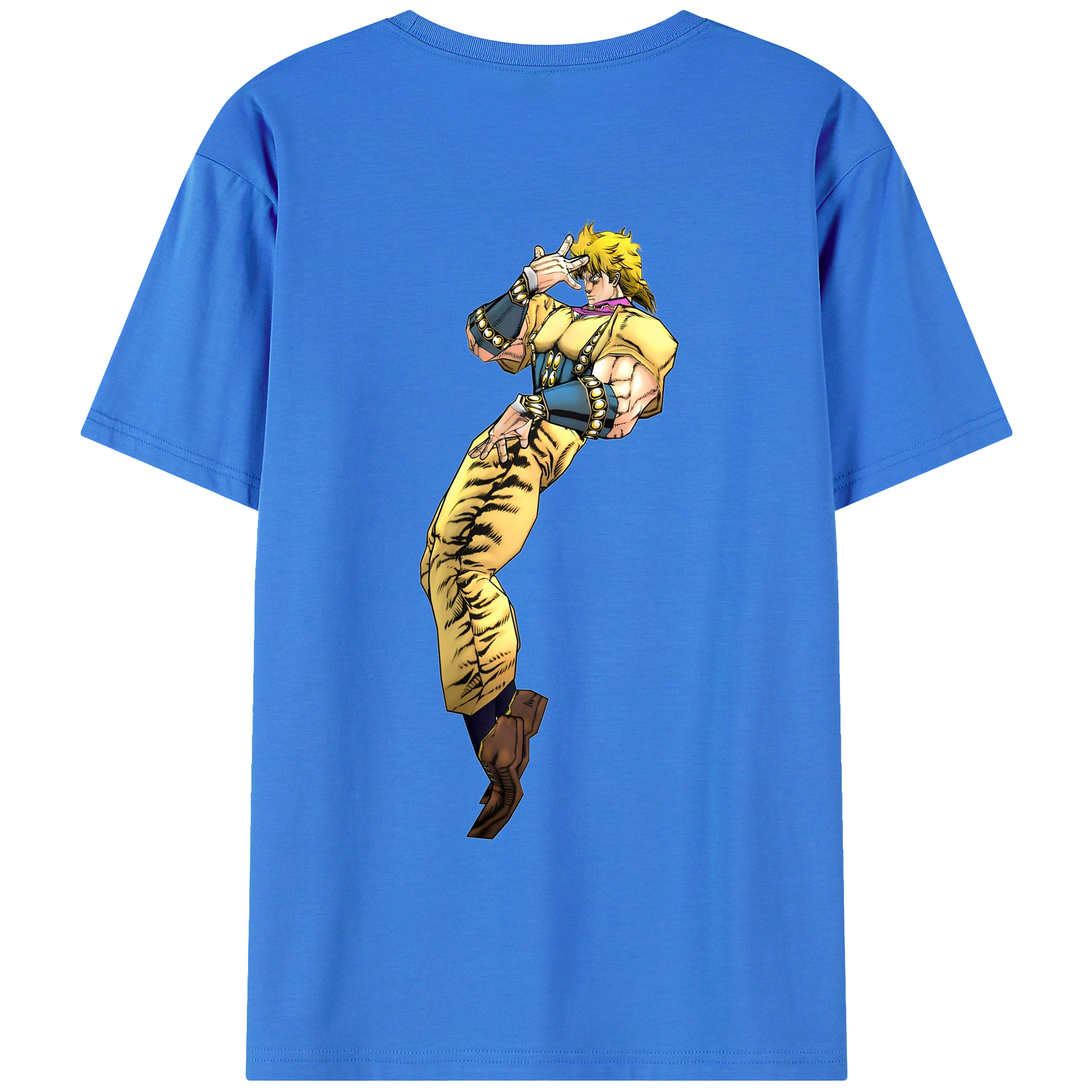 （画像用） ジョジョの奇妙な冒険 ディオ?ブランドー JoJo's Bizarre Adventure Dio Brando 綿100％ メンズ半袖Tシャツ（バックプリント） 通気性