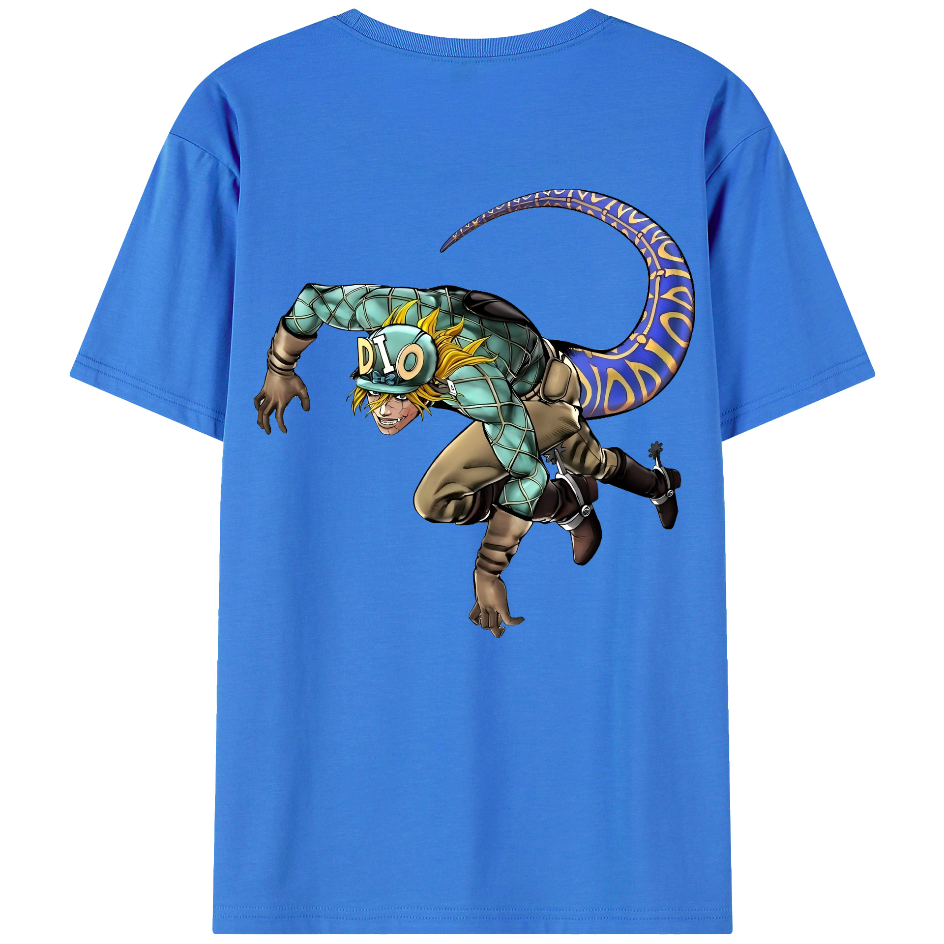 （画像用） ジョジョの奇妙な冒険 ディオ?ブランドー JoJo's Bizarre Adventure Dio Brando 綿100％ メンズ半袖Tシャツ（バックプリント） 通気性