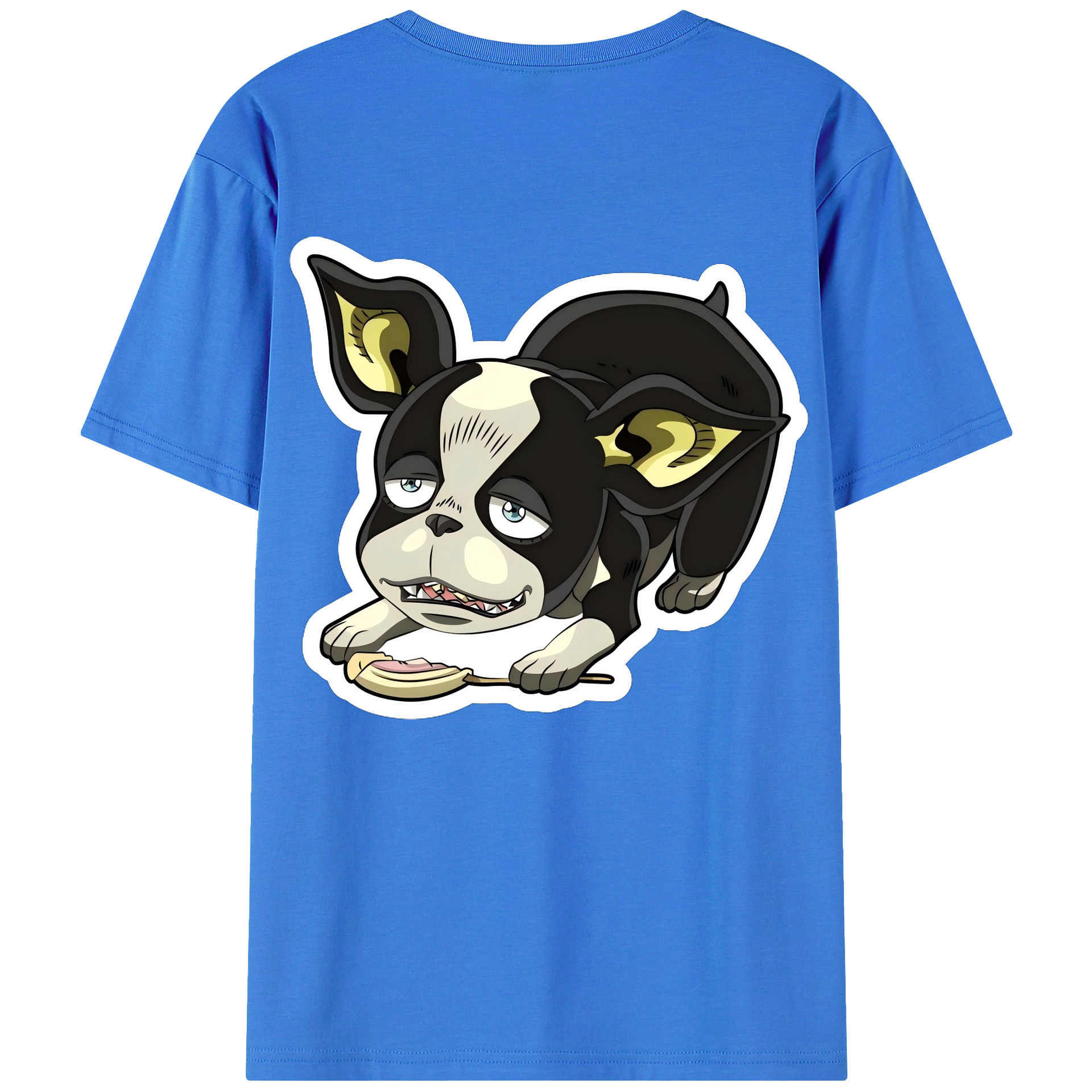 （画像用） ジョジョの奇妙な冒険 イギー JoJo's Bizarre Adventure Iggy 綿100％ メンズ半袖Tシャツ（バックプリント） 通気性