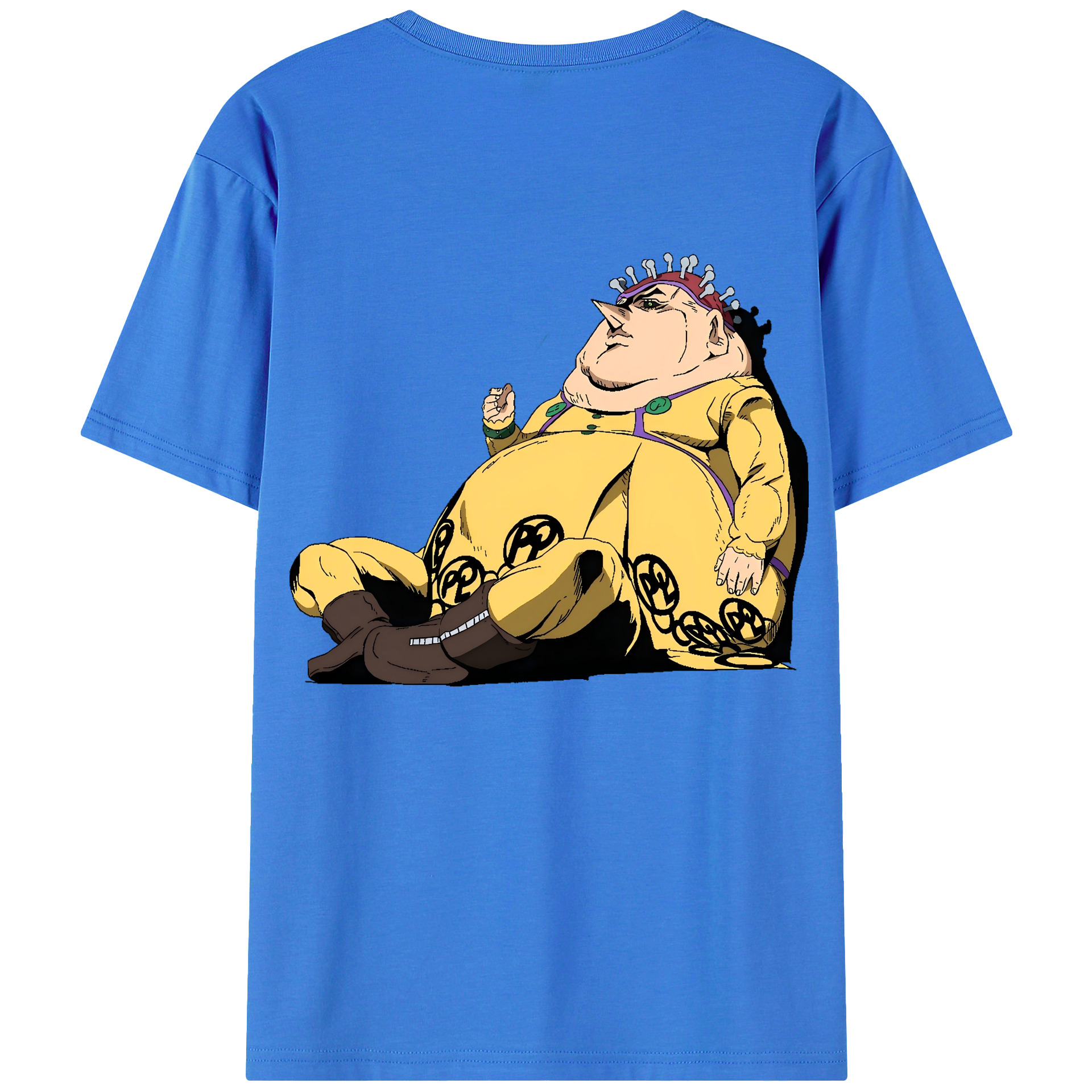 （画像用） ジョジョの奇妙な冒険 ポルポ JoJo's Bizarre Adventure Polpo 綿100％ メンズ半袖Tシャツ（バックプリント） 通気性