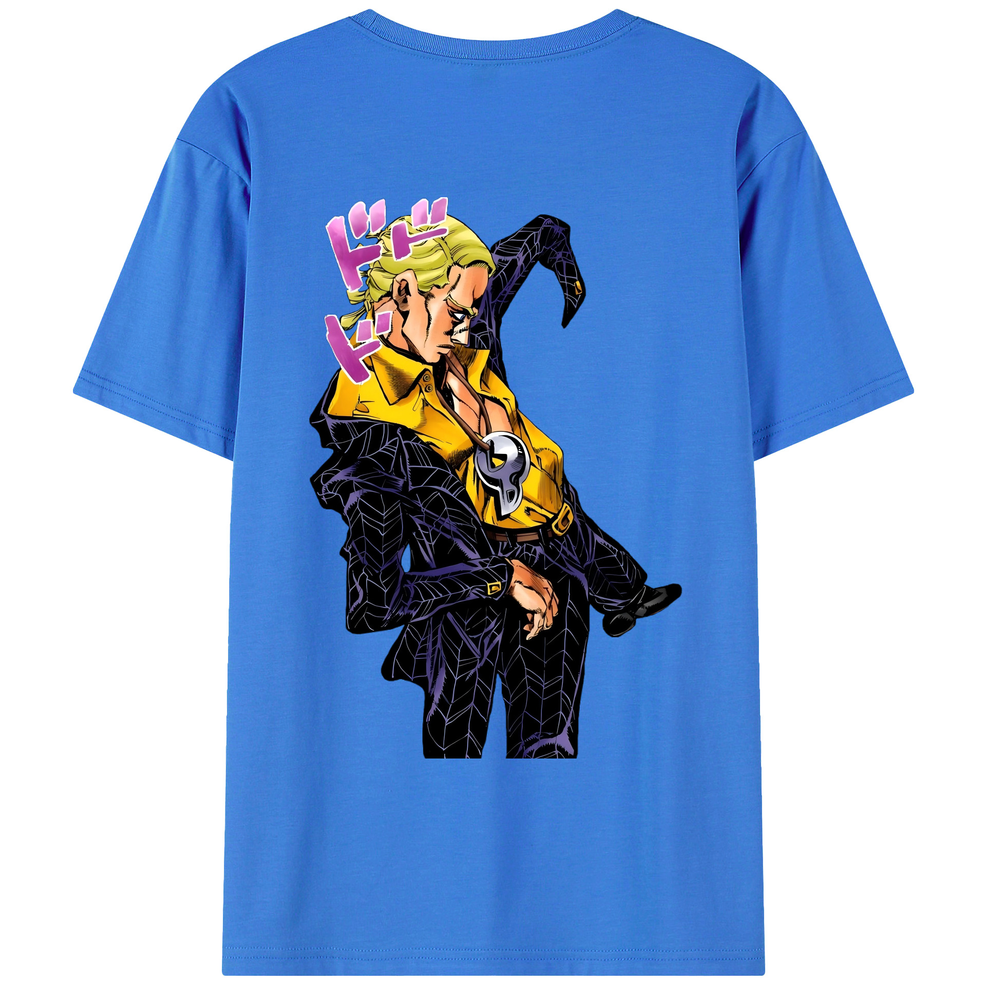 （画像用） ジョジョの奇妙な冒険 プロシュート JoJo's Bizarre Adventure Prosciutto 綿100％ メンズ半袖Tシャツ（バックプリント） 通気性