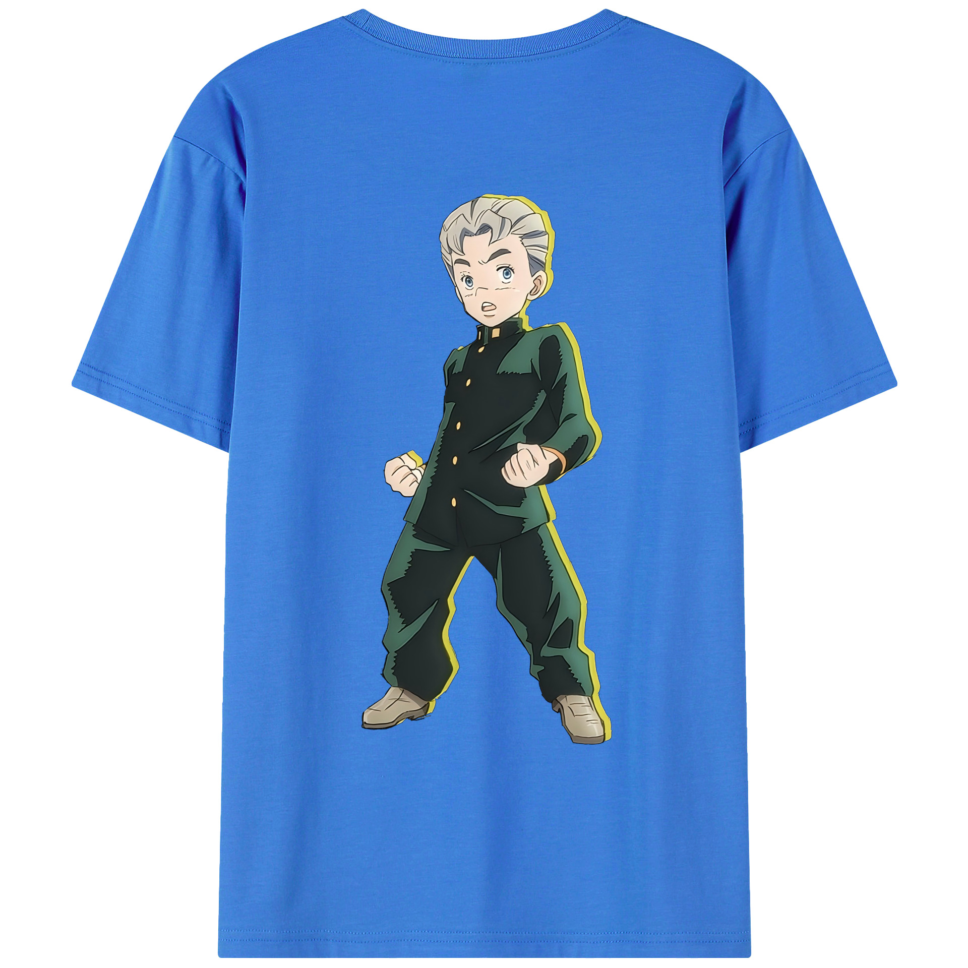 （画像用） ジョジョの奇妙な冒険 広瀨康一 JoJo's Bizarre Adventure Hirose Koichi 綿100％ メンズ半袖Tシャツ（バックプリント） 通気性