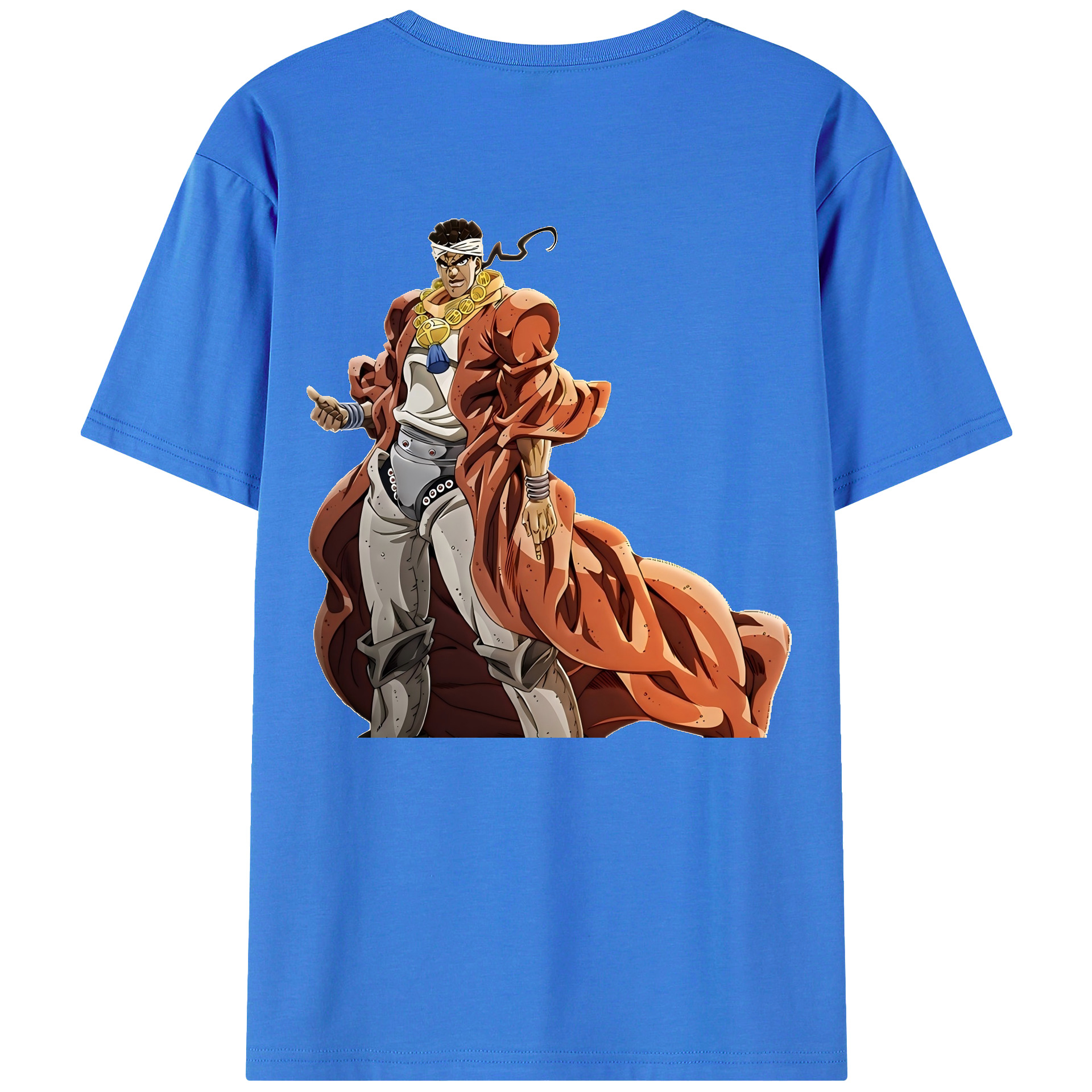 （画像用） ジョジョの奇妙な冒険 ムハンマド?アブドゥル JoJo's Bizarre Adventure Muhammad Avdol 綿100％ メンズ半袖Tシャツ（バックプリント） 通気性
