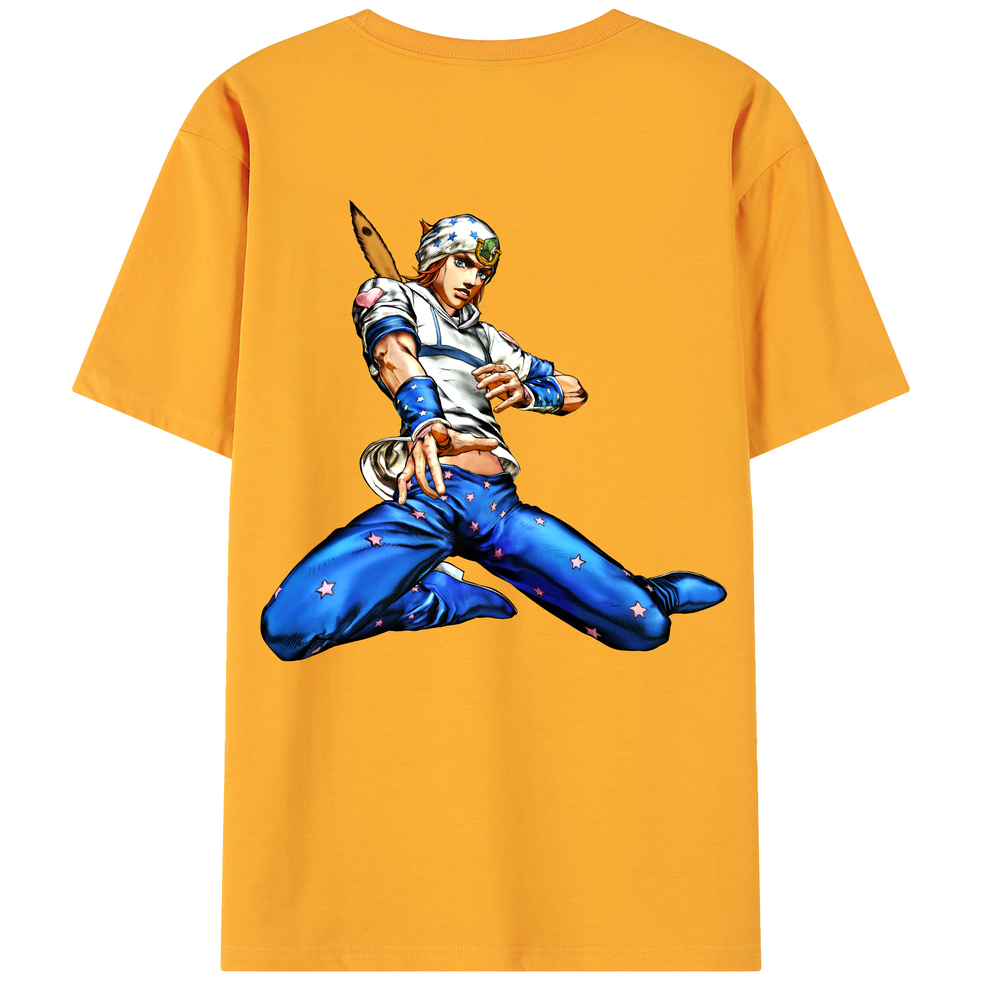 （画像用） ジョジョの奇妙な冒険 ジョナサン?ジョースター JoJo's Bizarre Adventure Jonathan Joestar 綿100％ メンズ半袖Tシャツ（バックプリント） 通気性